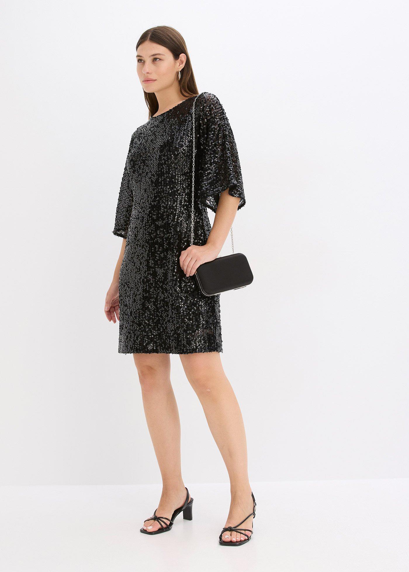 Sukienka oversized z cekinami - Bonprix