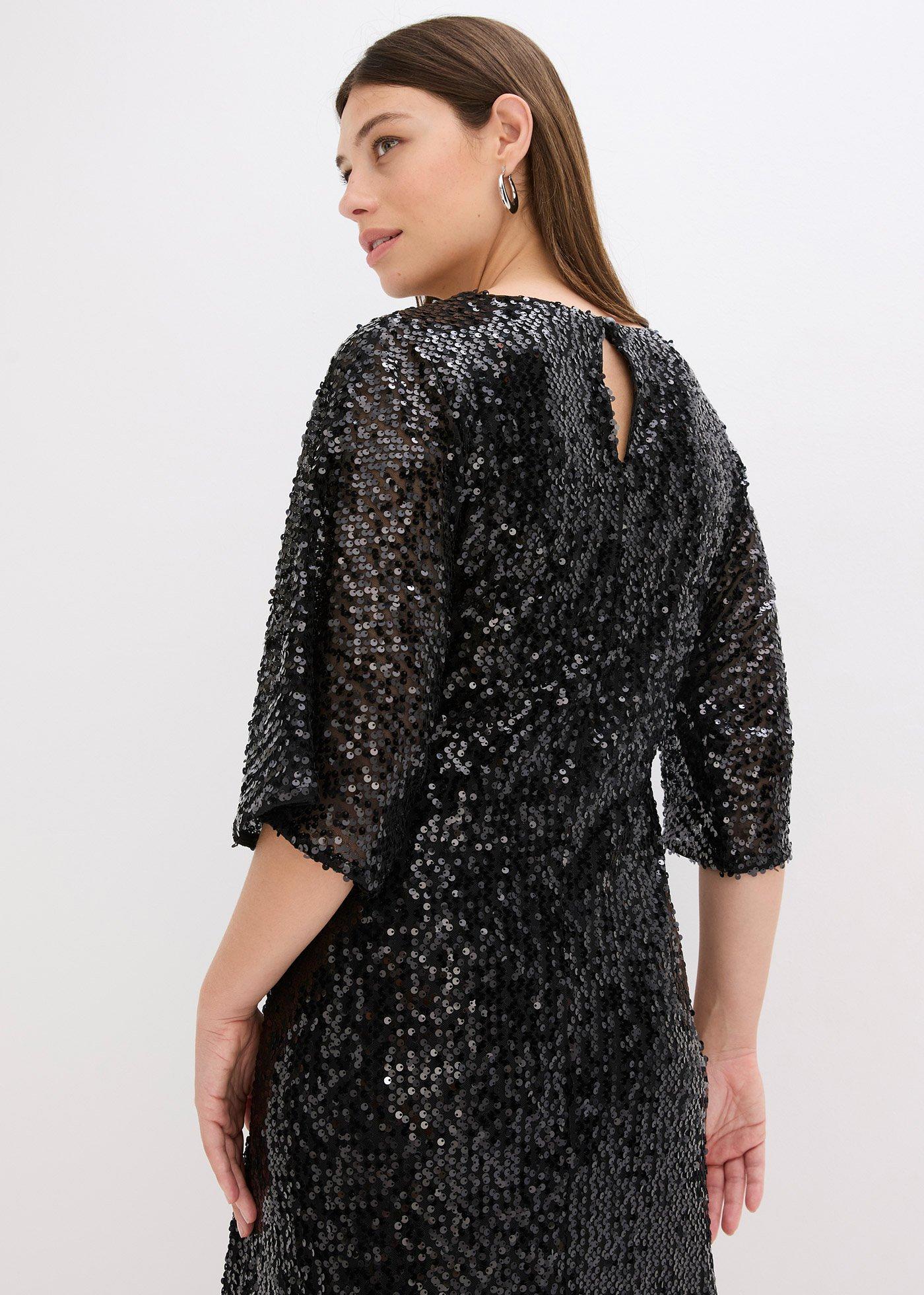 Sukienka oversized z cekinami - Bonprix