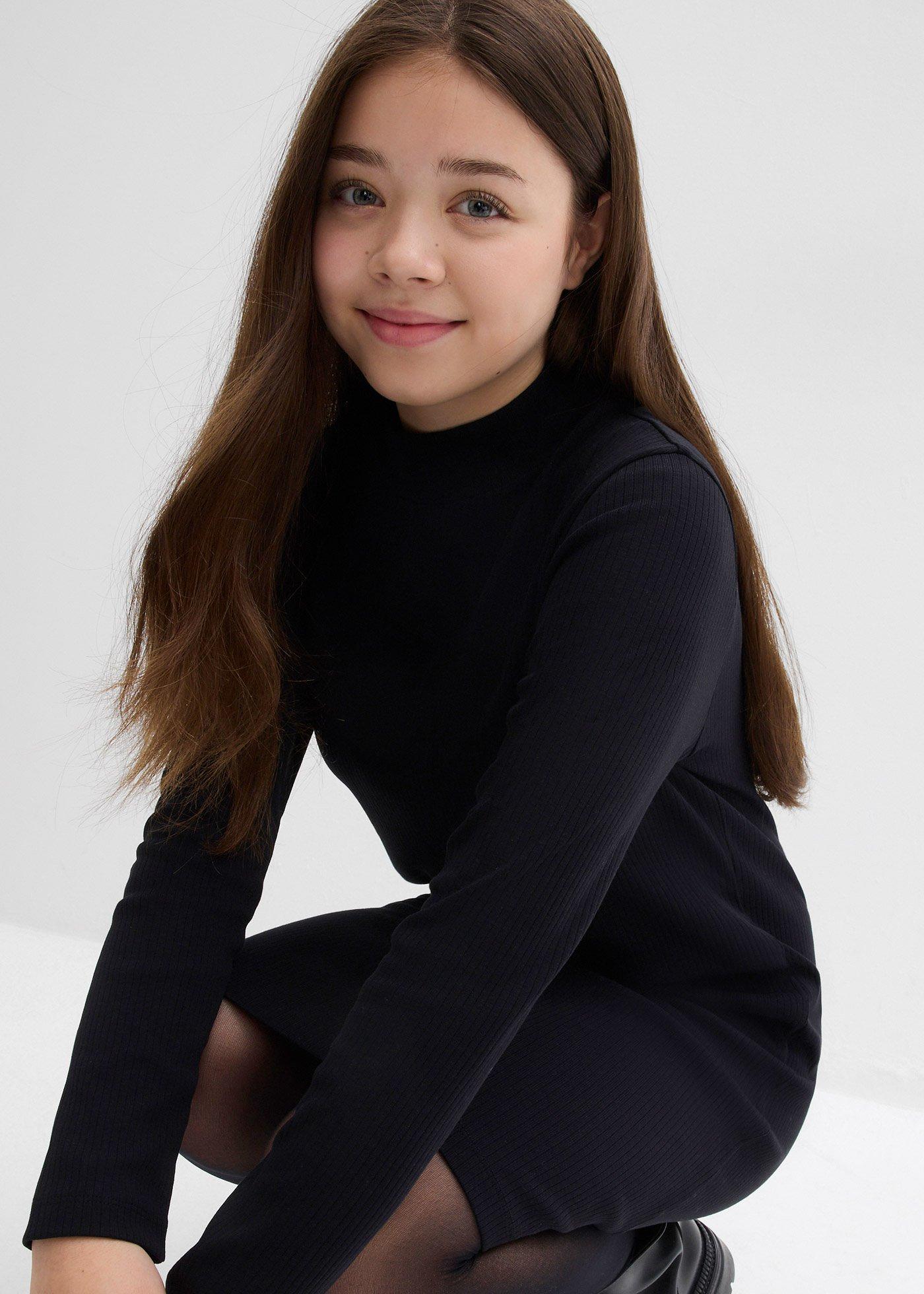 Sukienka z dżerseju ze stójką - Bonprix