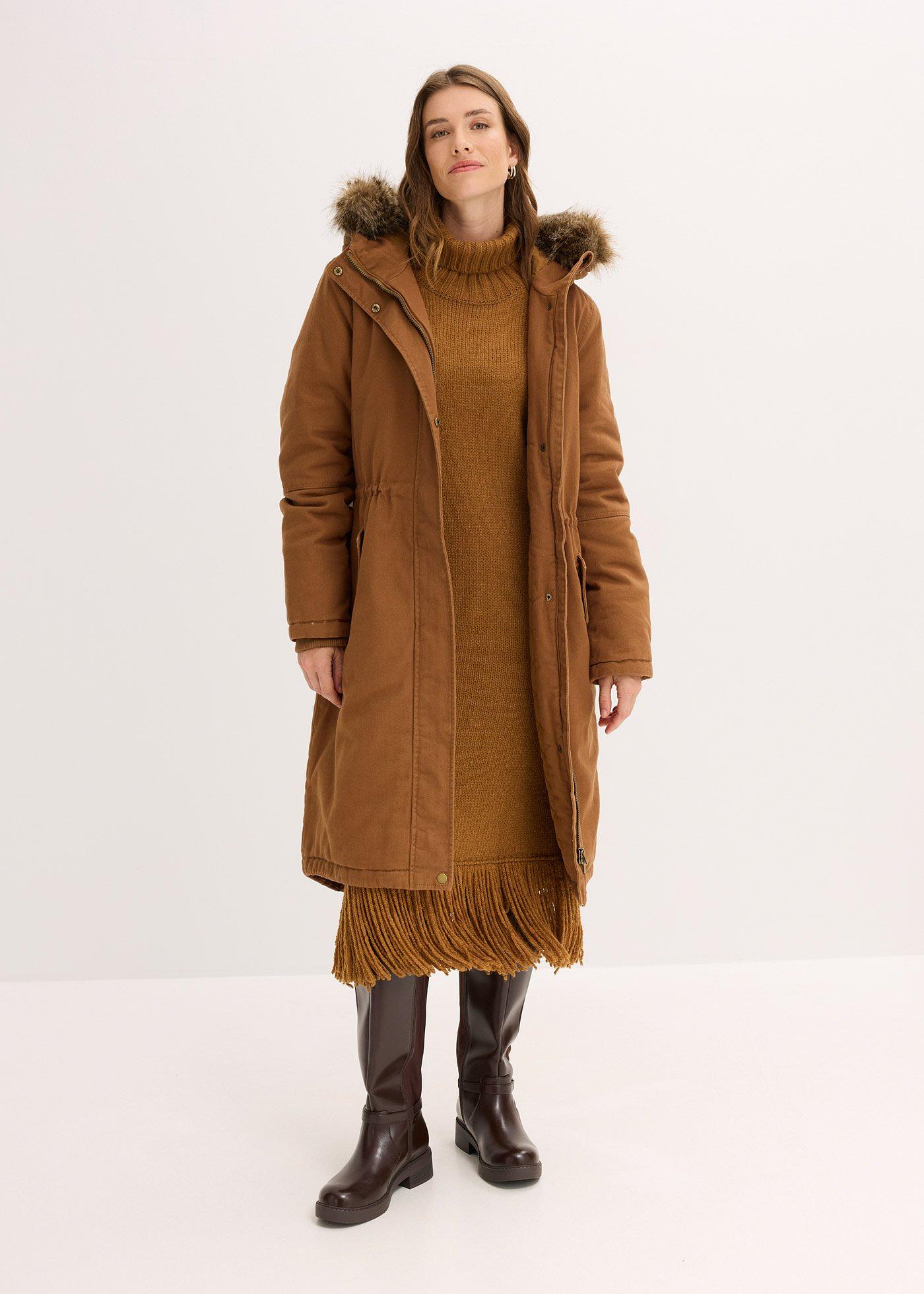 Długa, ocieplana parka - Bonprix