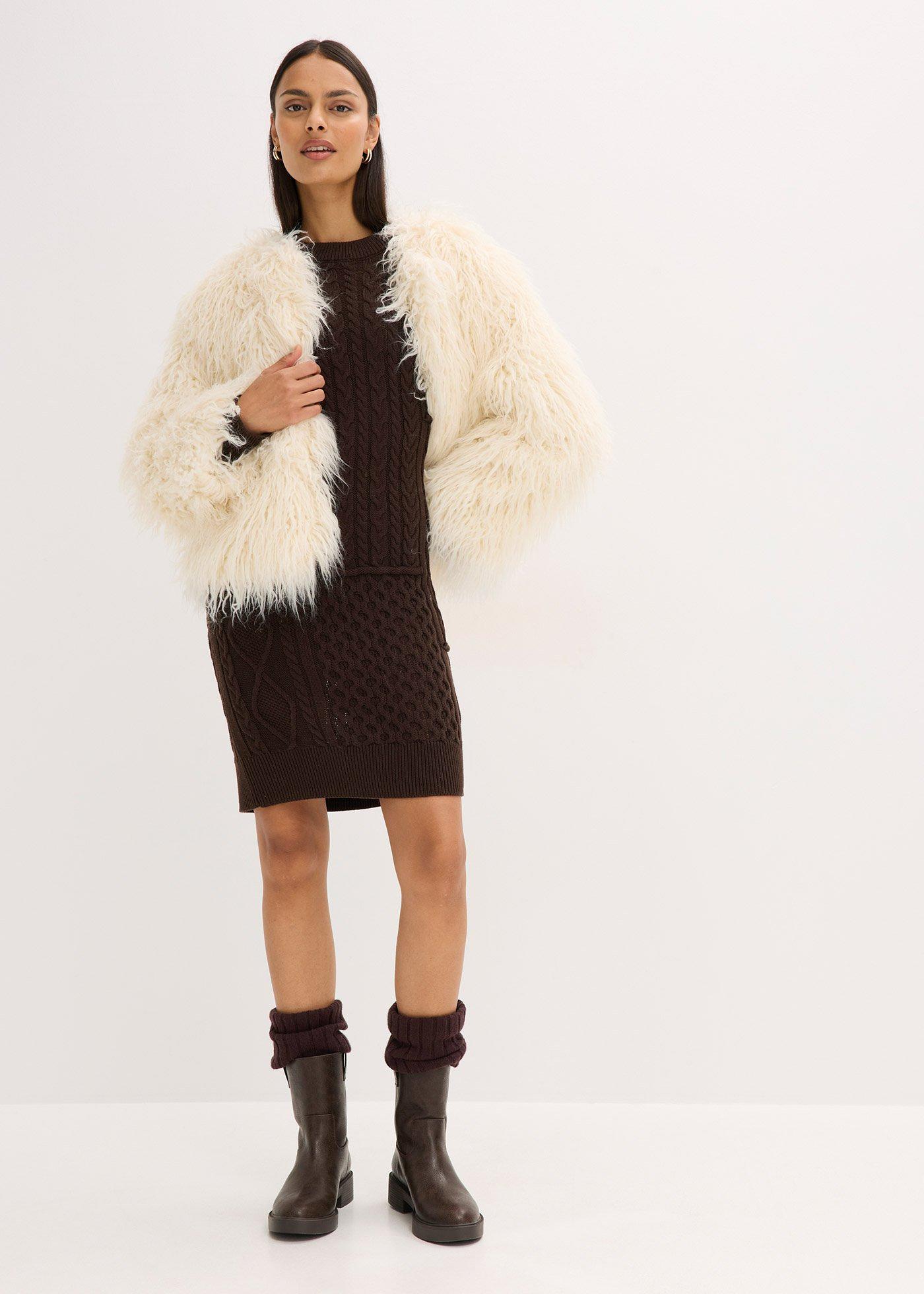 Kurtka oversize ze sztucznego futerka - Bonprix
