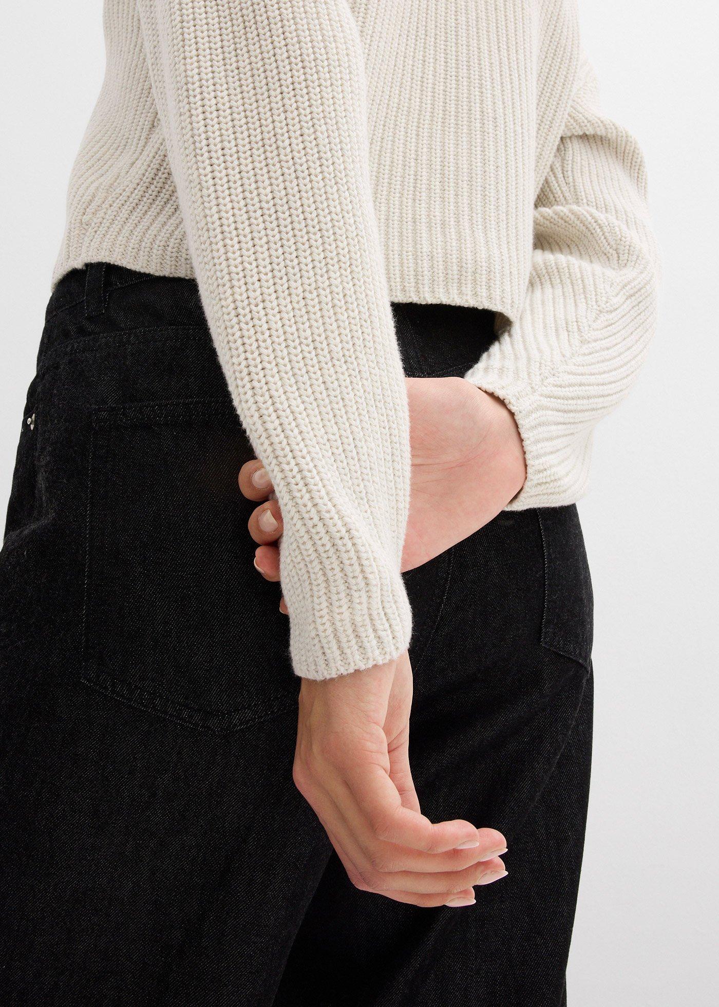 Gruby sweter z czystej bawełny - Bonprix