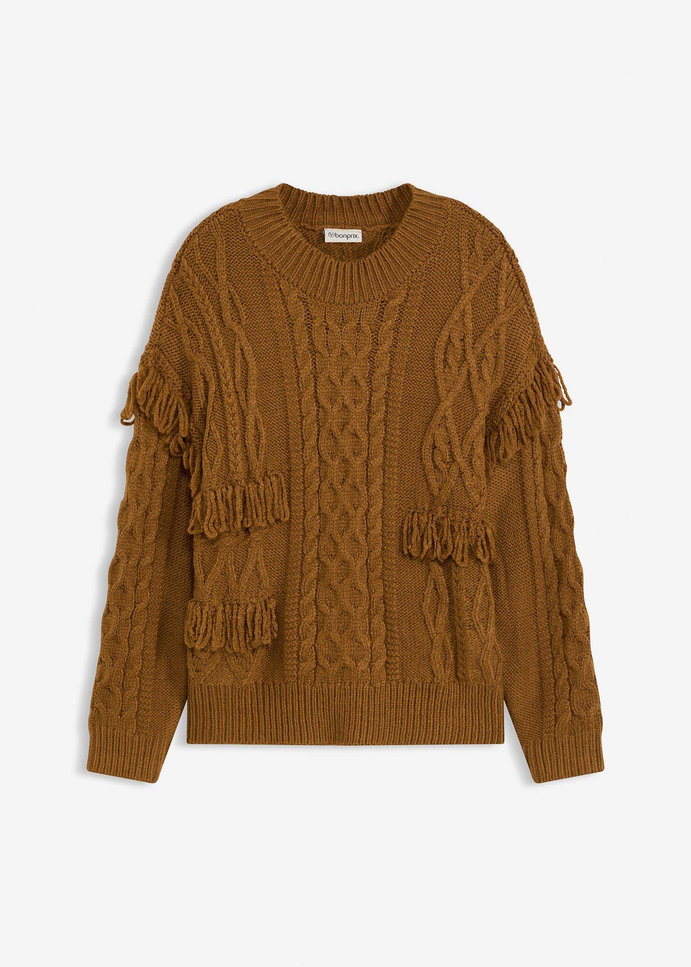 Pulover oversize cu franjuri