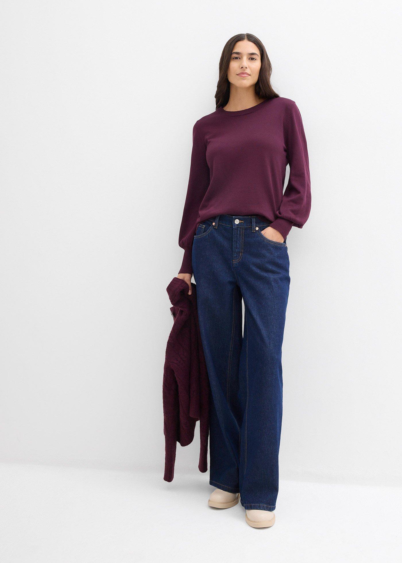 Sweter z balonowymi rękawami - Bonprix