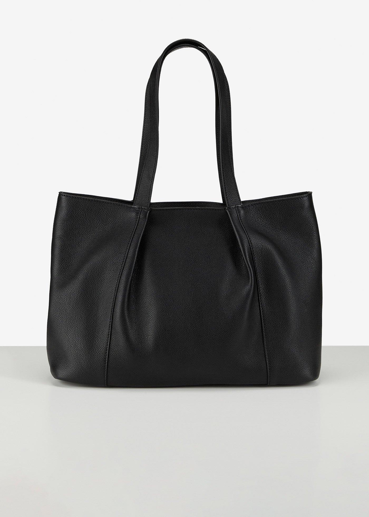 Cabas en cuir avec plis