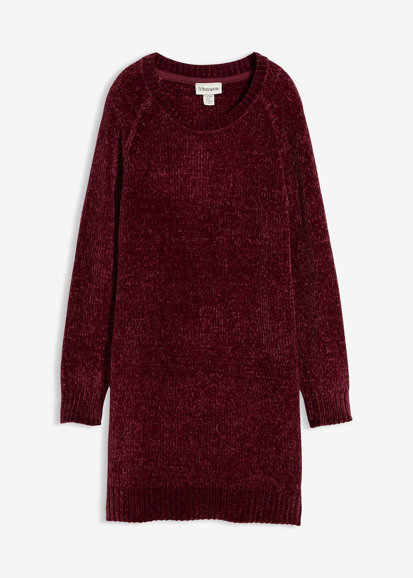 Rochie tricotată oversize, din fire chenille