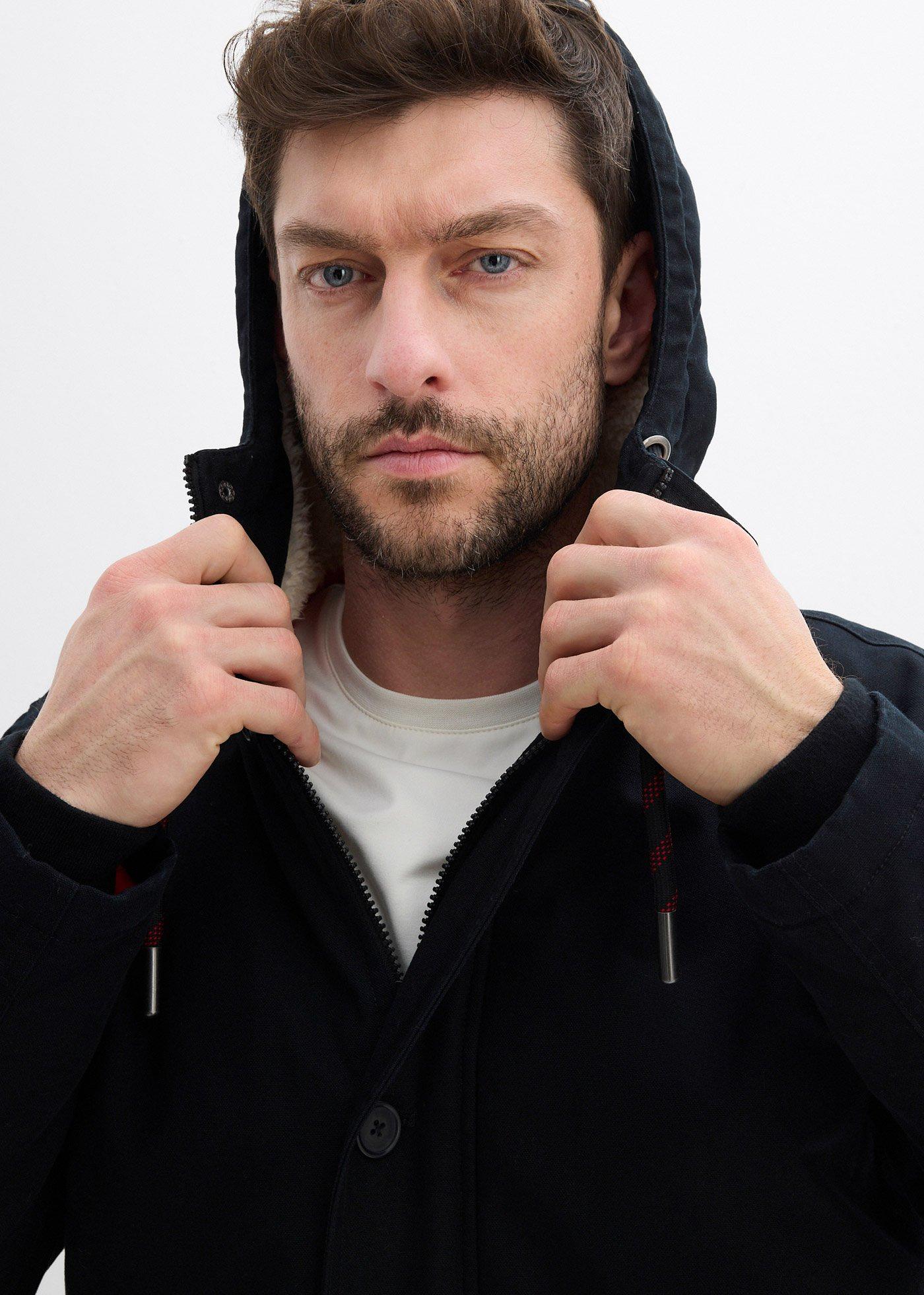 Parka zimowa z podszewką z baranka w kapturze - Bonprix