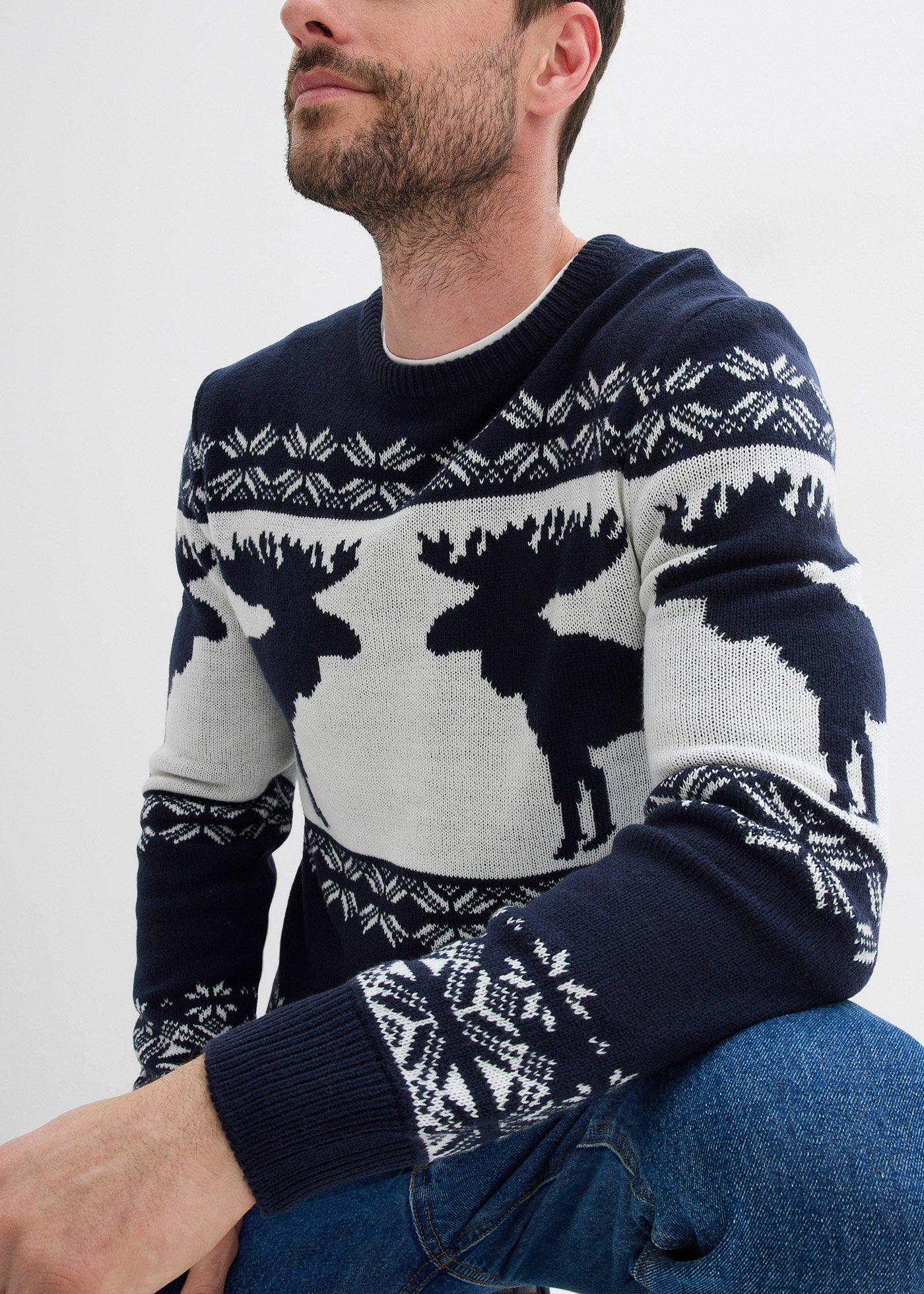 Sweter w norweski wzór - Bonprix
