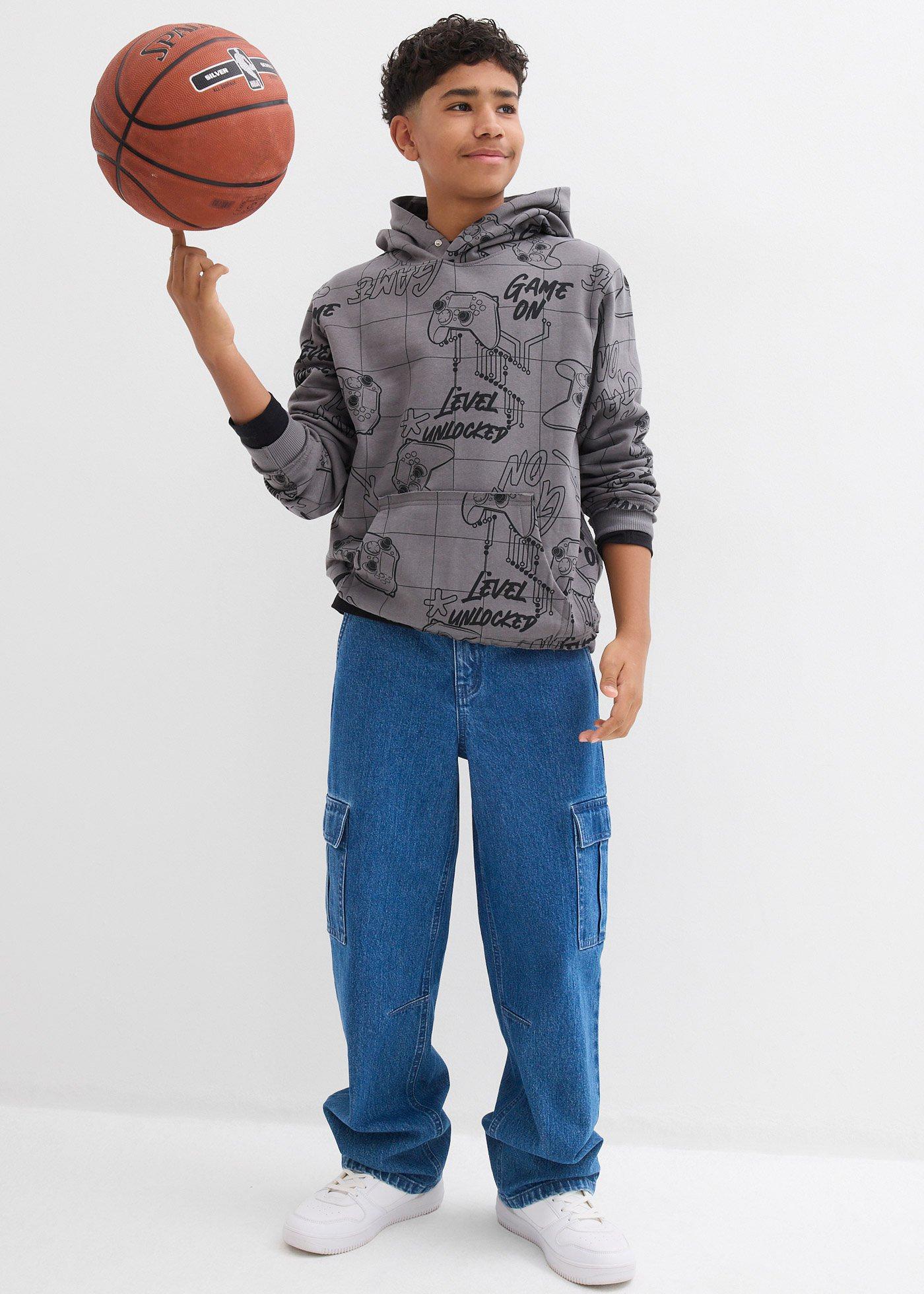 Bluza z kapturem z miękkiej mieszanki bawełny - Bonprix