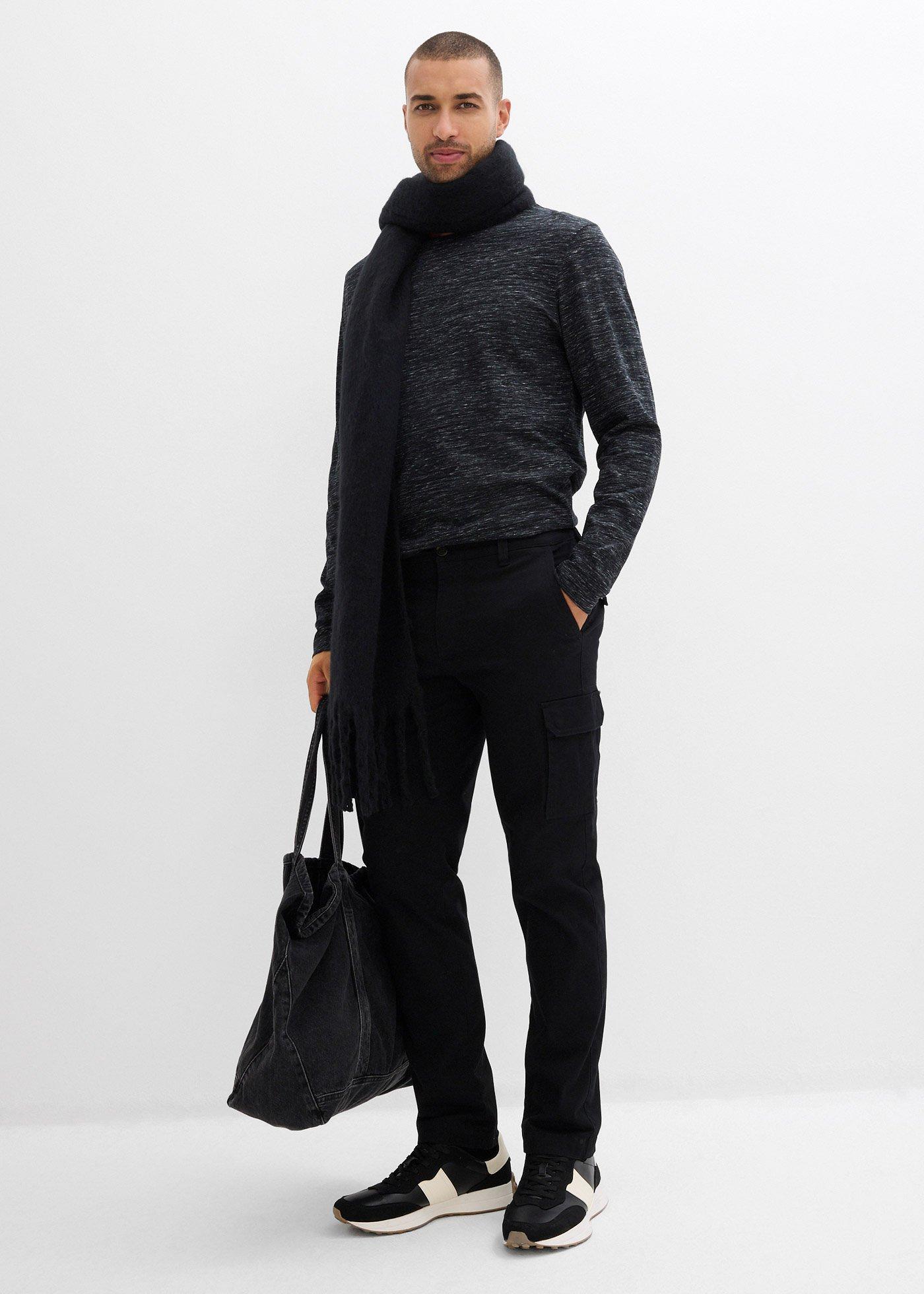 Spodnie bojówki ocieplane ze stretchem, regular fit, prosta nogawka - Bonprix