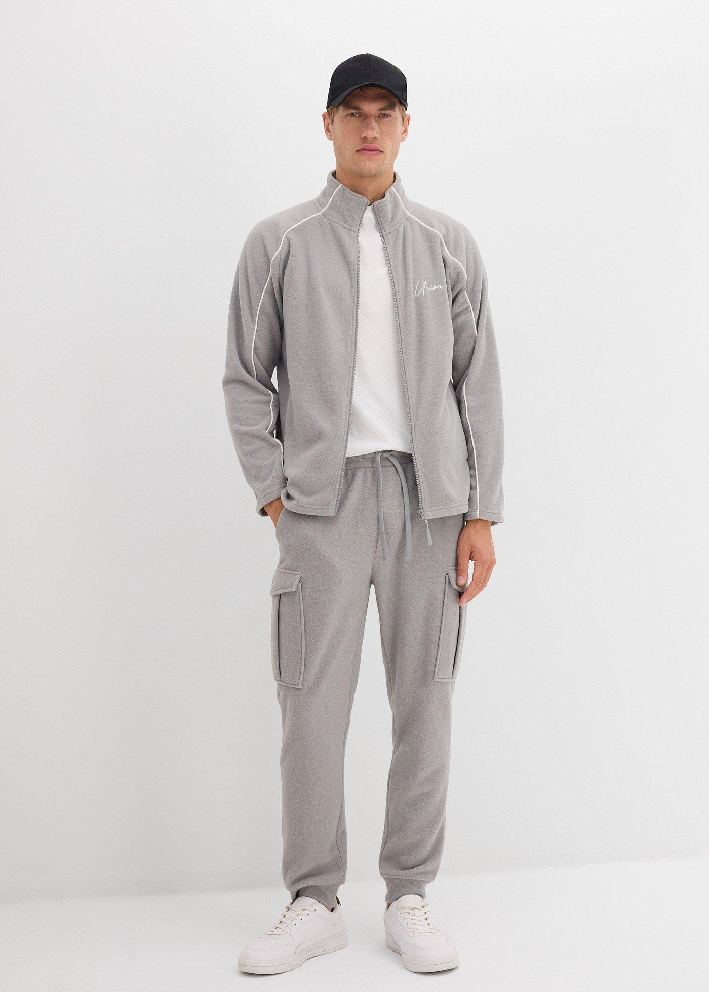 Ciepłe spodnie cargo z polarowego materiału, regular fit - Bonprix