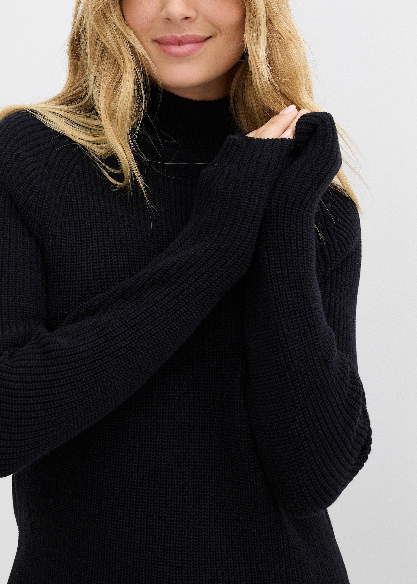 Sweter z prążkowanej dzianiny z czystej bawełny organicznej - Bonprix