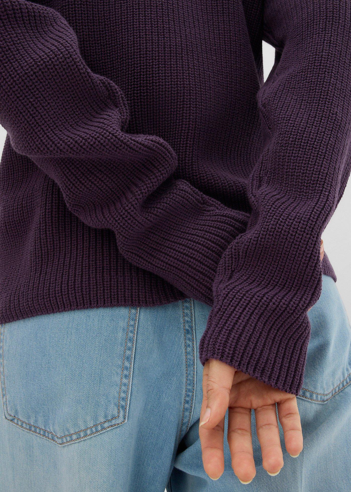 Sweter z prążkowanej dzianiny z czystej bawełny organicznej - Bonprix
