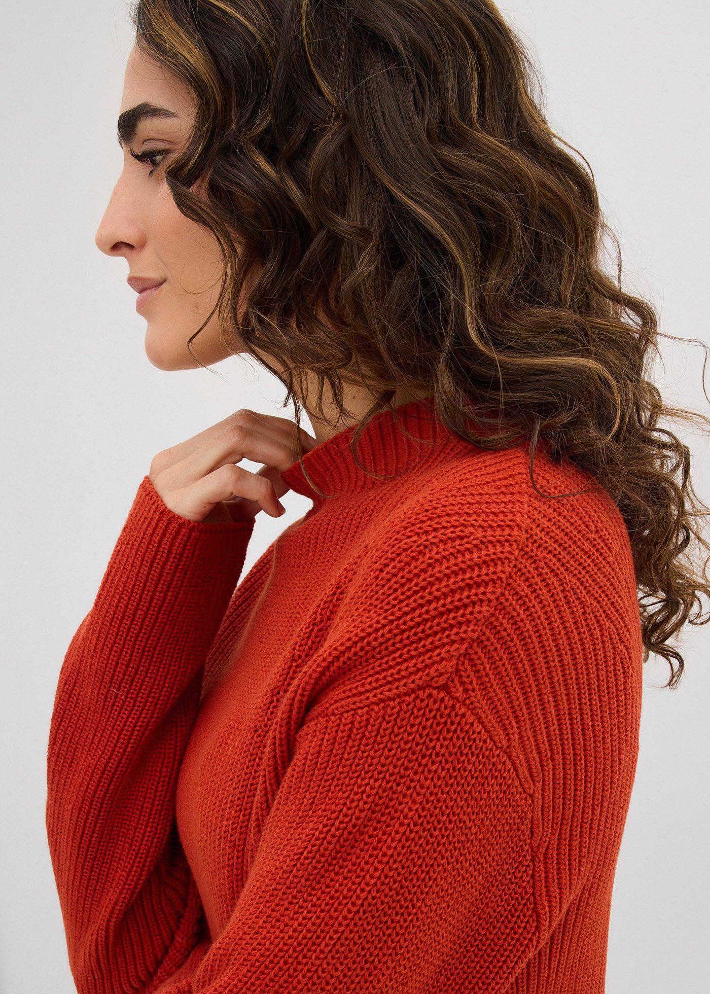 Sweter prążkowany z czystej bawełny organicznej - Bonprix