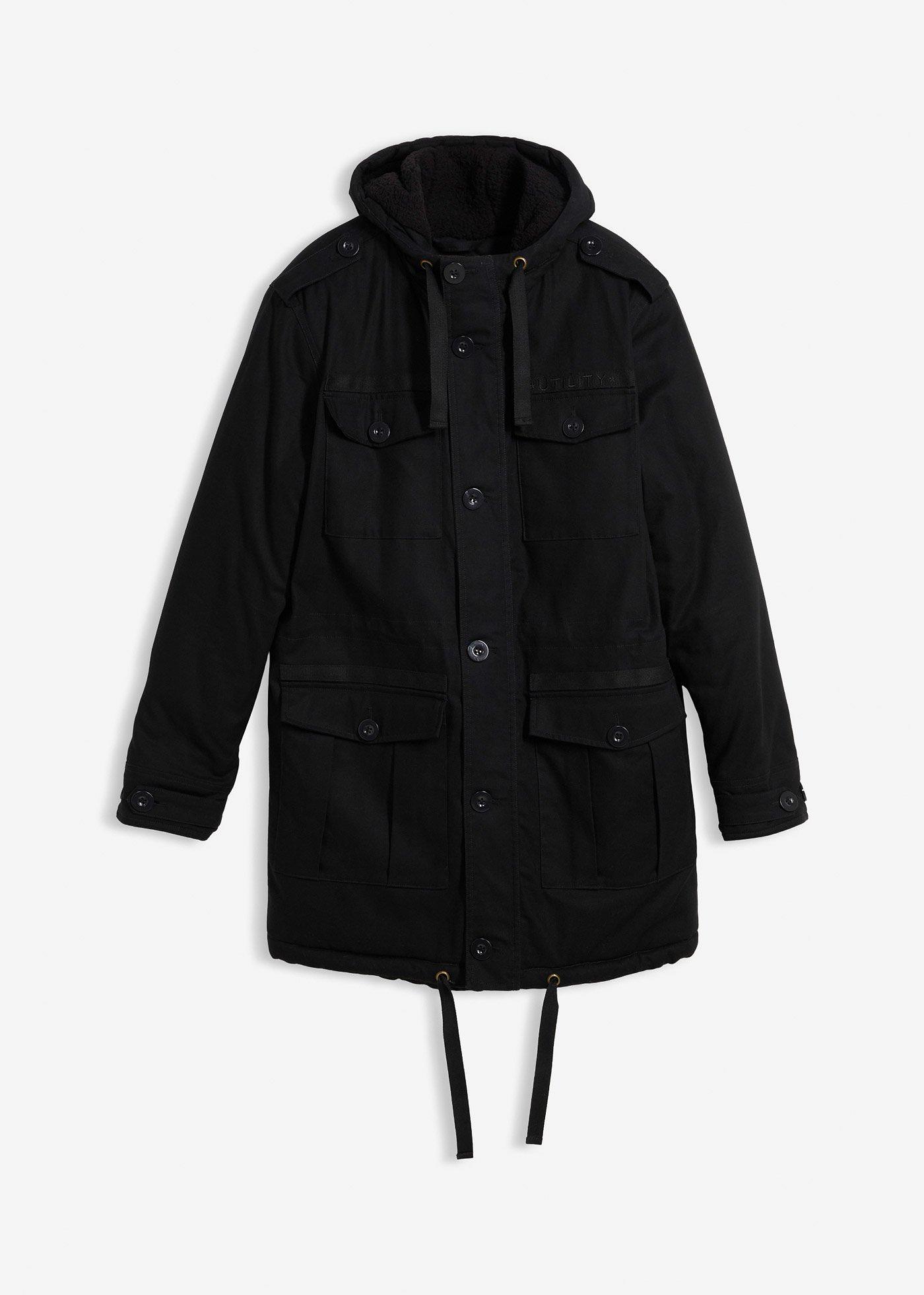 Parka d’hiver style militaire à doublure sherpa douce