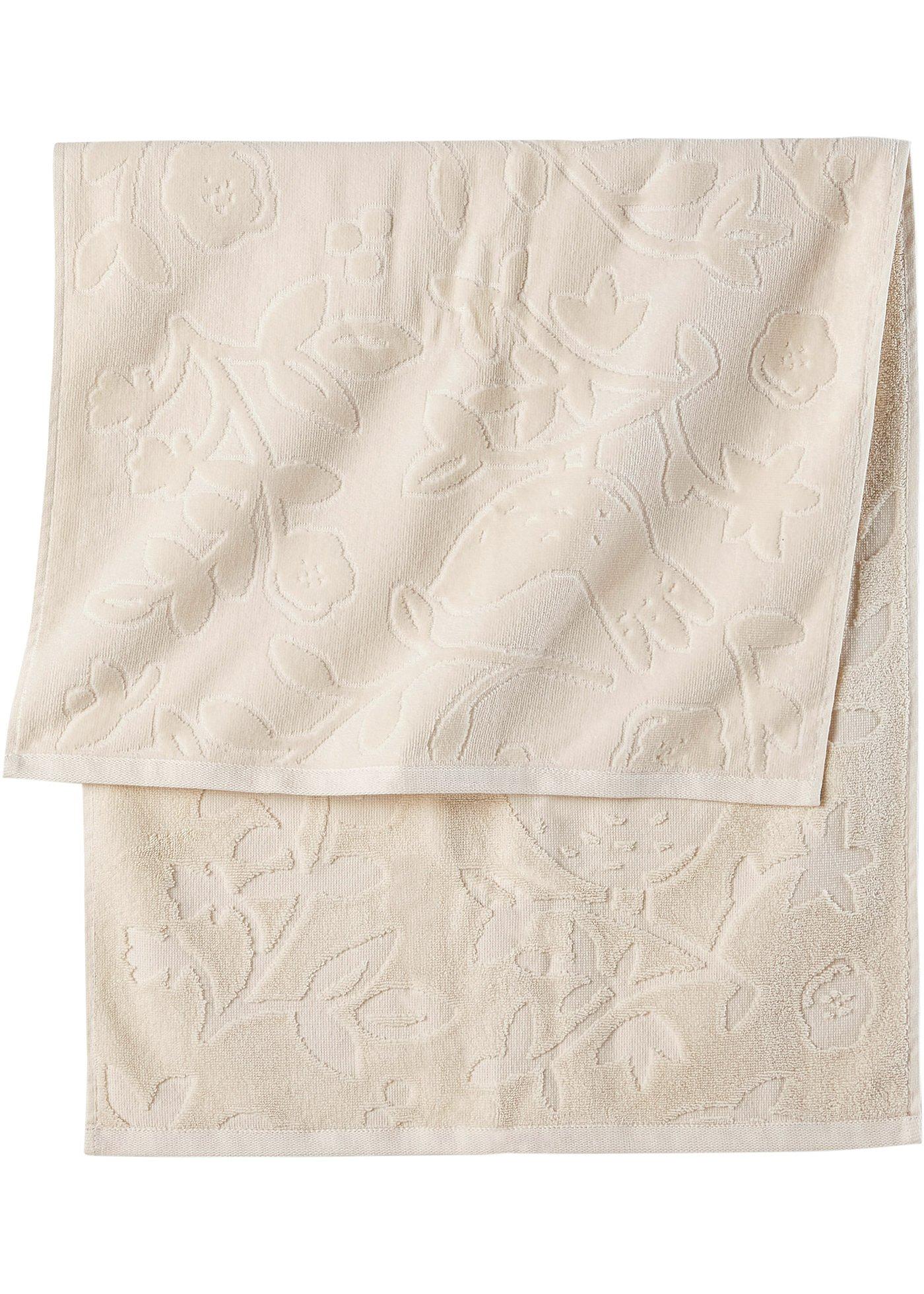 Serviette de toilette en coton à motif en relief