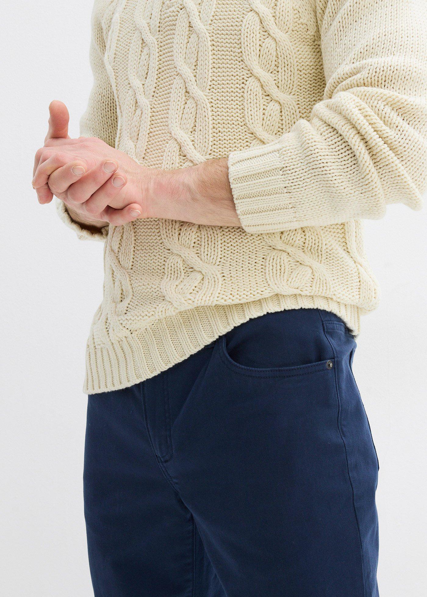 Spodnie ocieplane ze stretchem, regular fit, prosta nogawka - Bonprix