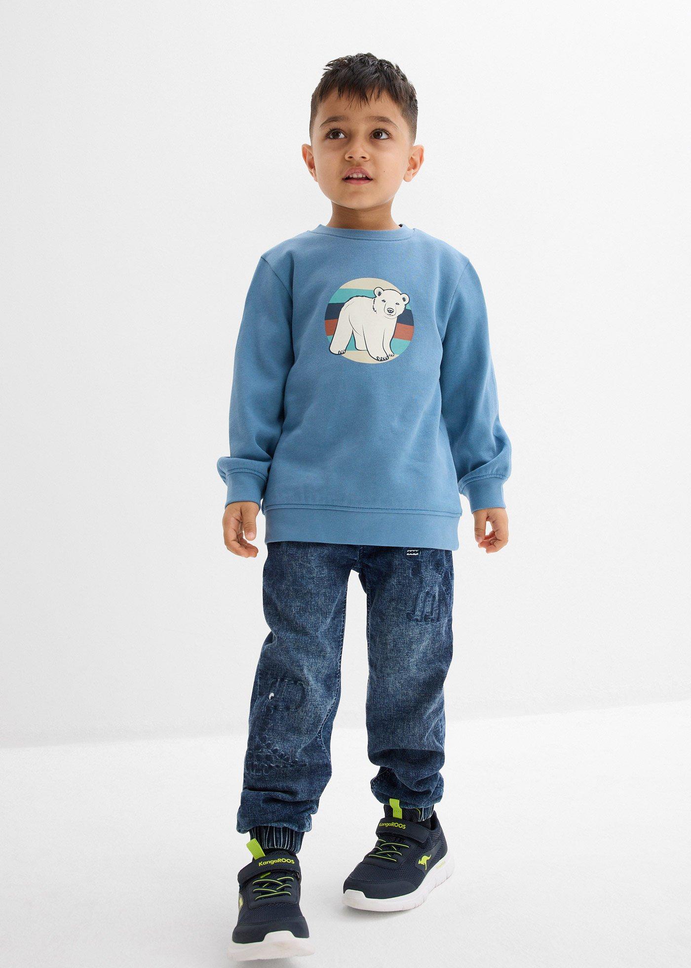 Dżinsy z termiczną podszewką z dżerseju, z gumką w talii, regular fit - Bonprix