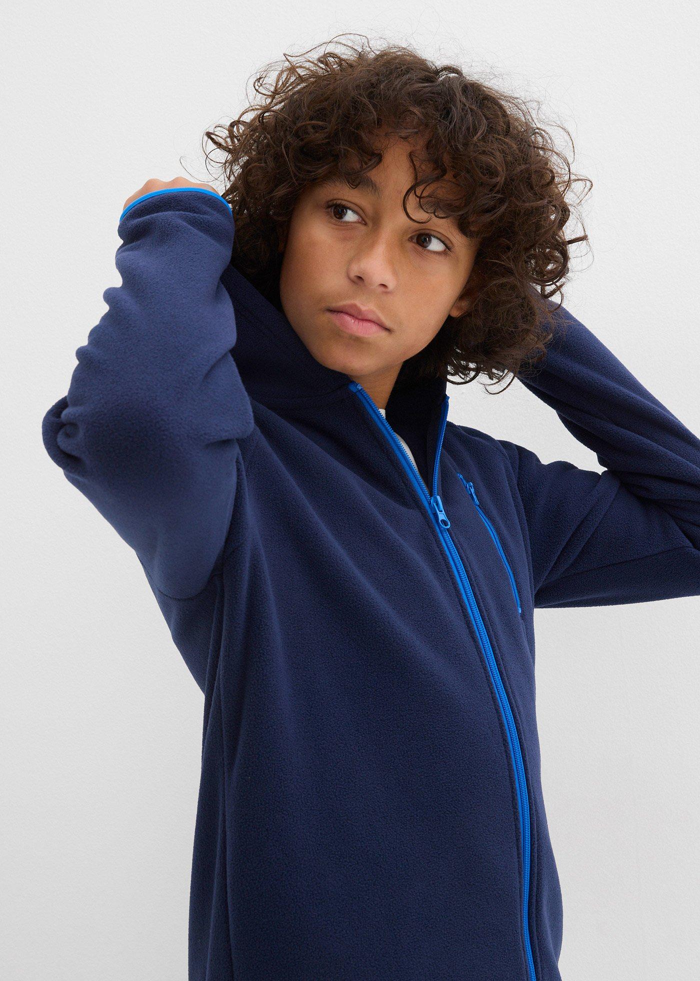 Bluza rozpinana z polaru z kontrastowymi detalami - Bonprix