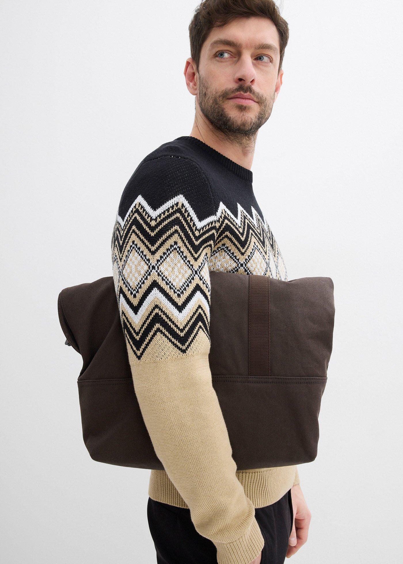 Sweter w norweski wzór z miękkiej mieszanki bawełny - Bonprix