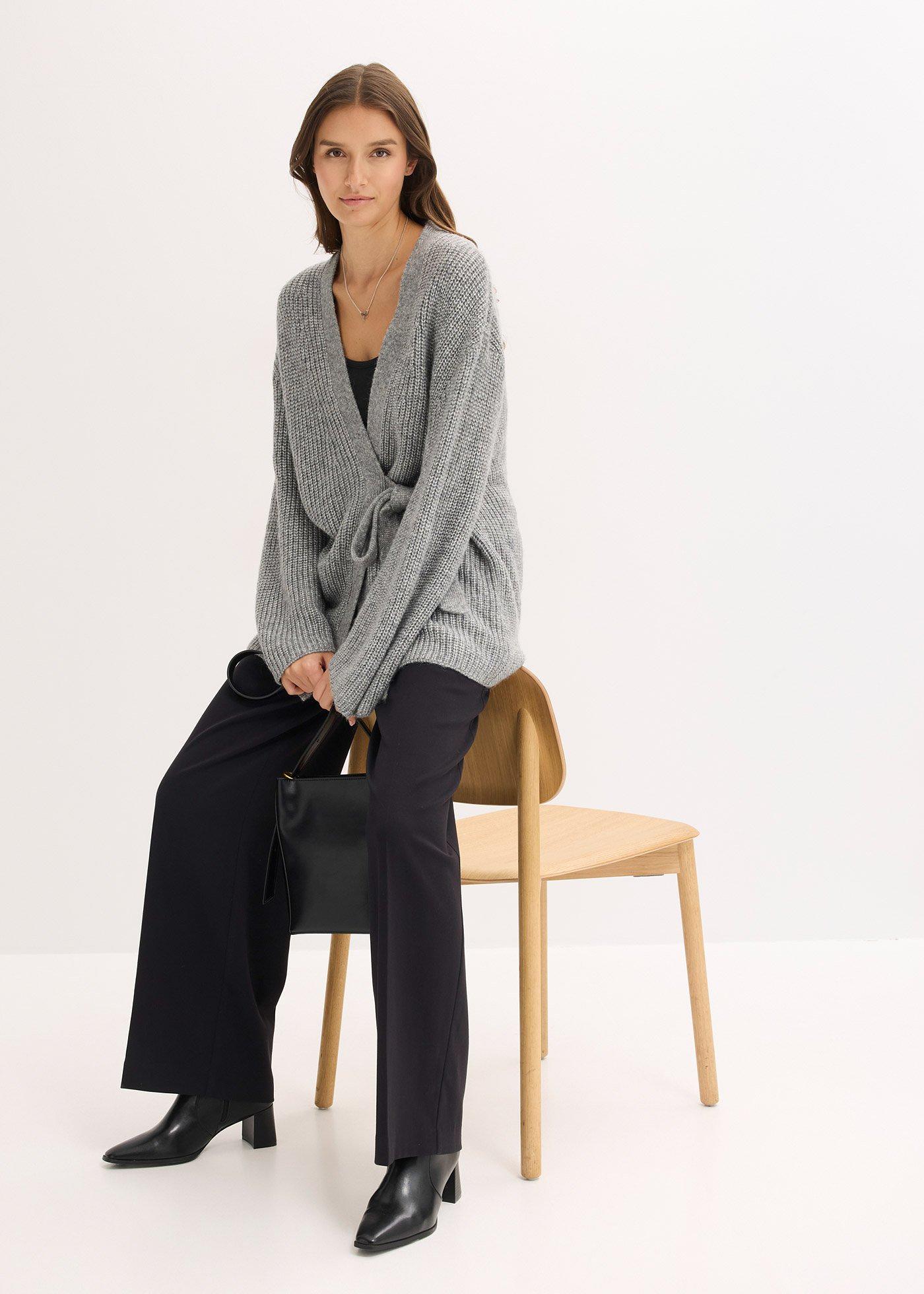 Kopertowy kardigan oversize - Bonprix