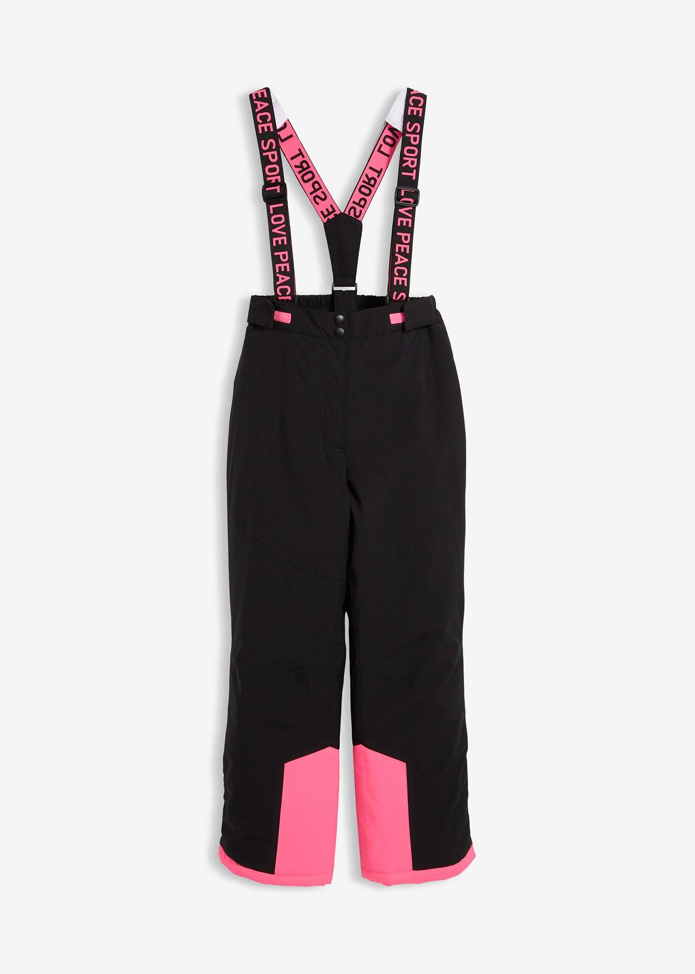 Spodnie narciarskie ze zdejmowanymi szelkami, wodoodporne - Bonprix