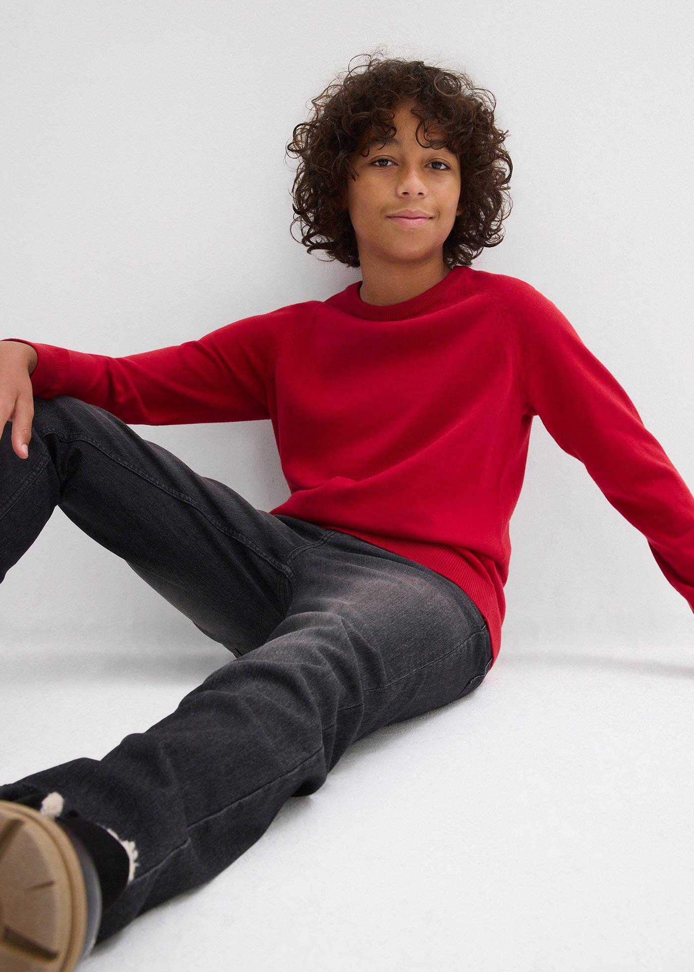 Sweter z cienkiej bawełnianej dzianiny - Bonprix