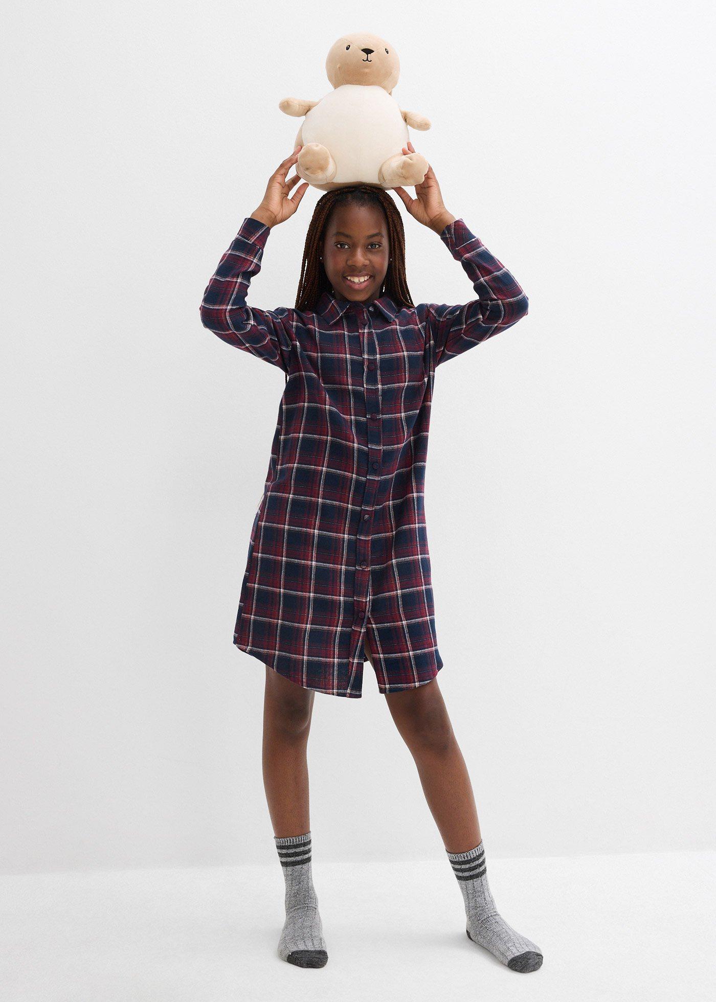 Koszula nocna z miękkiej flaneli, z listwą guzikową - Bonprix