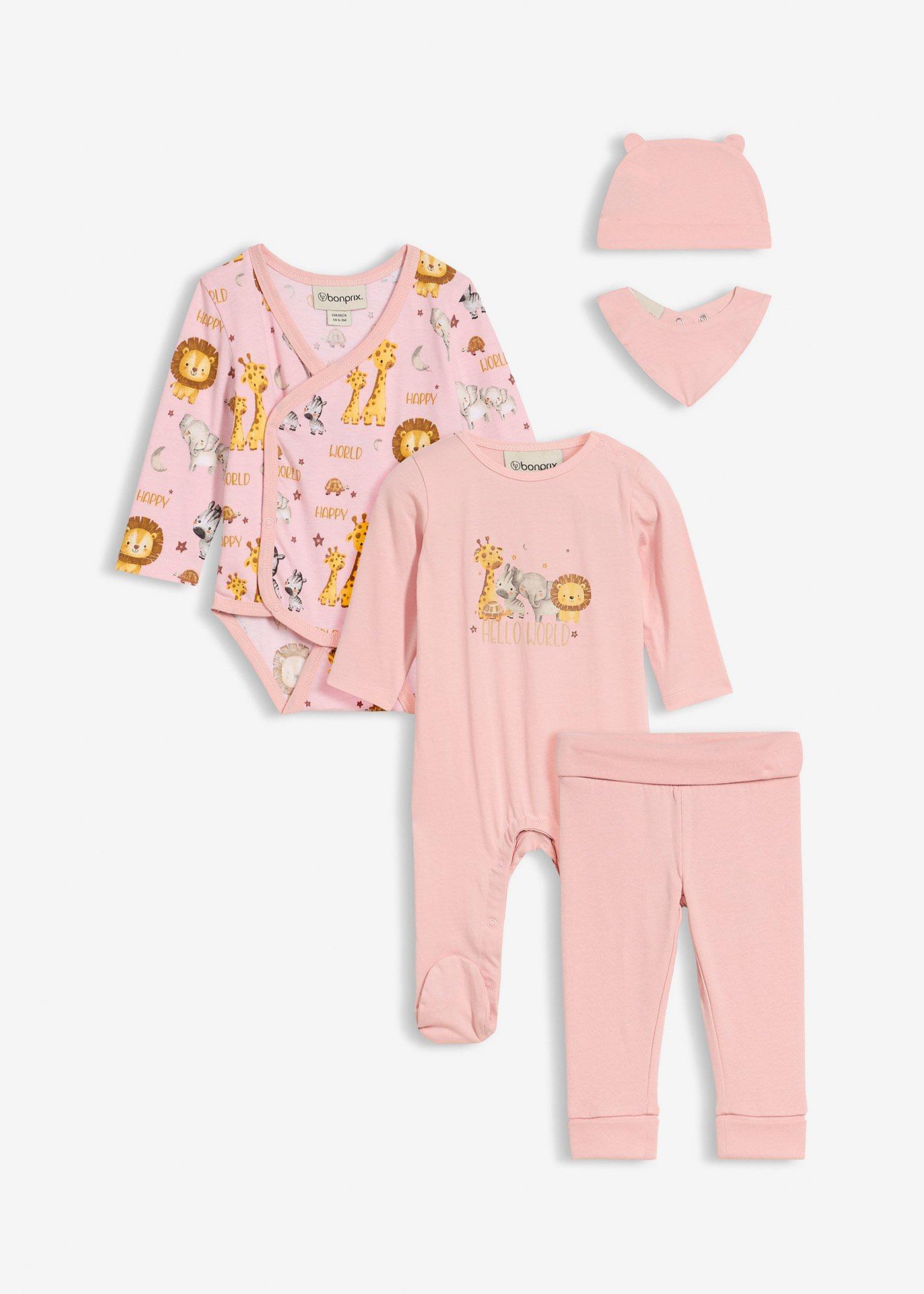 Zestaw startowy dla niemowlęcia z czystej bawełny organicznej (5 części) - Bonprix