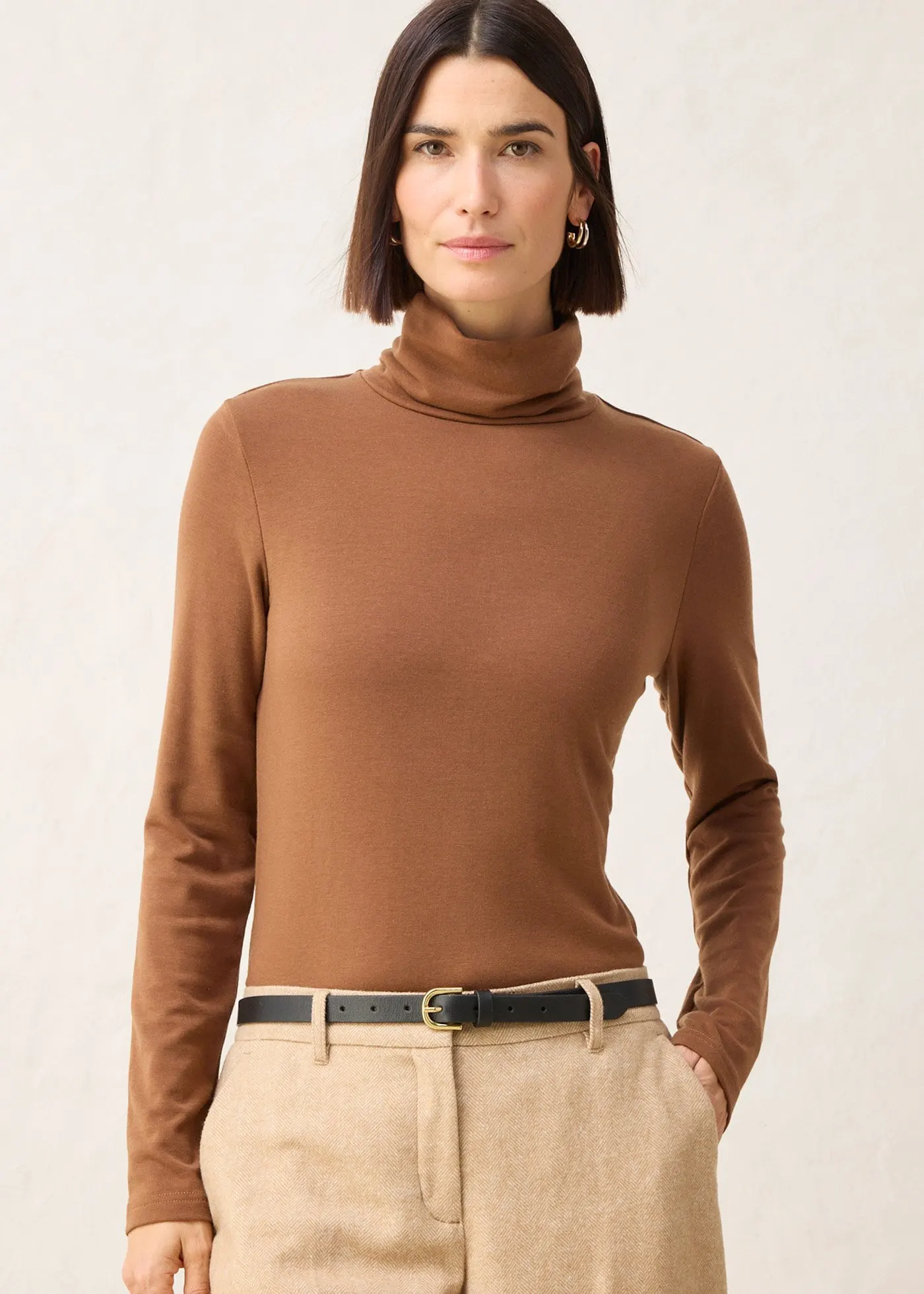 Футболка Bonprix Rollkragenshirt mit Woll-Anteil