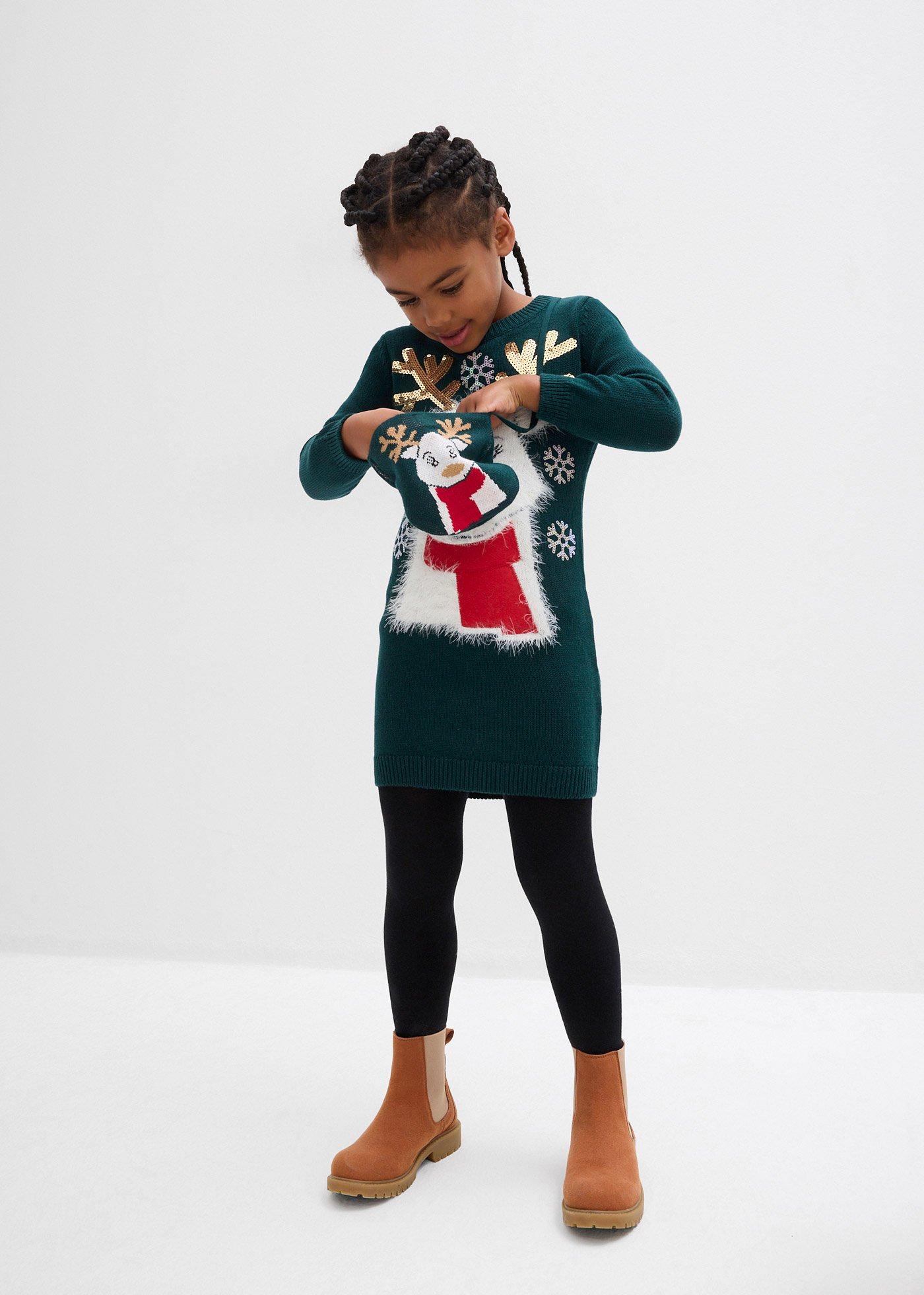 Sukienka dzianinowa z torebką (komplet 2-cz.) - Bonprix