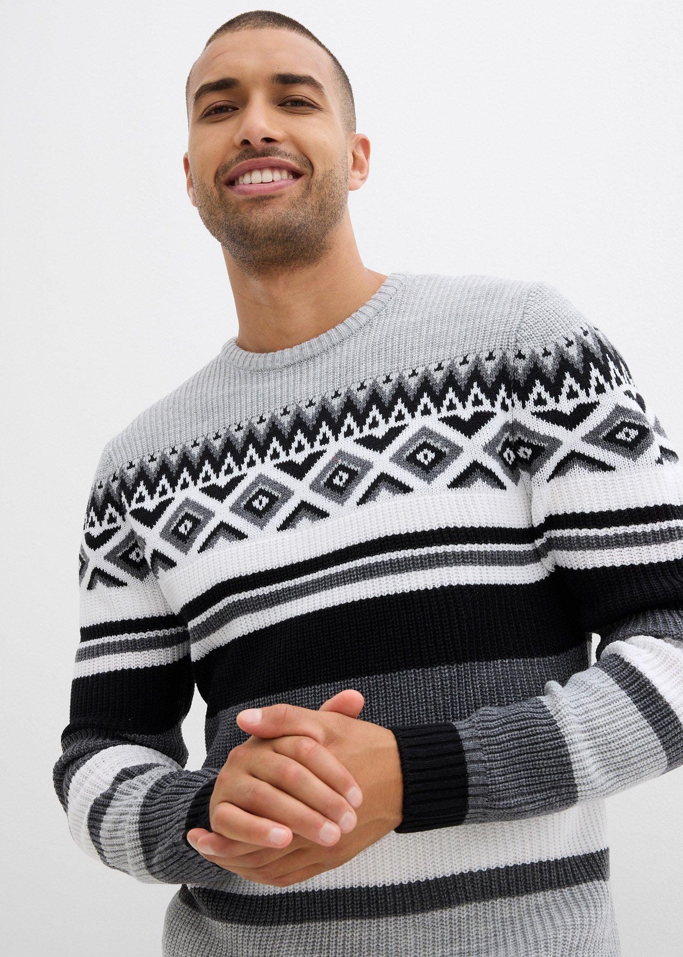 Sweter w norweski wzór - Bonprix