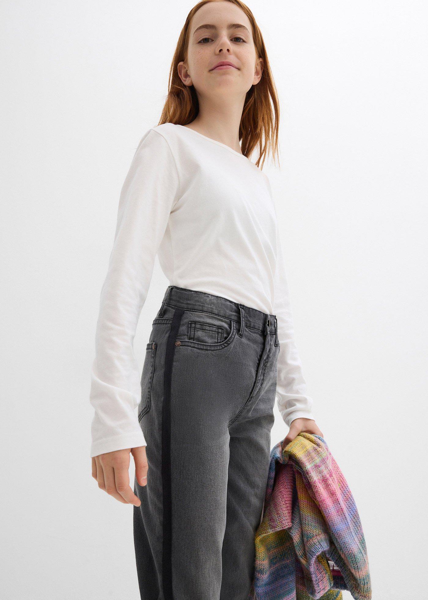 Dżinsy termiczne na podszewce z dżerseju, średni stan - Bonprix