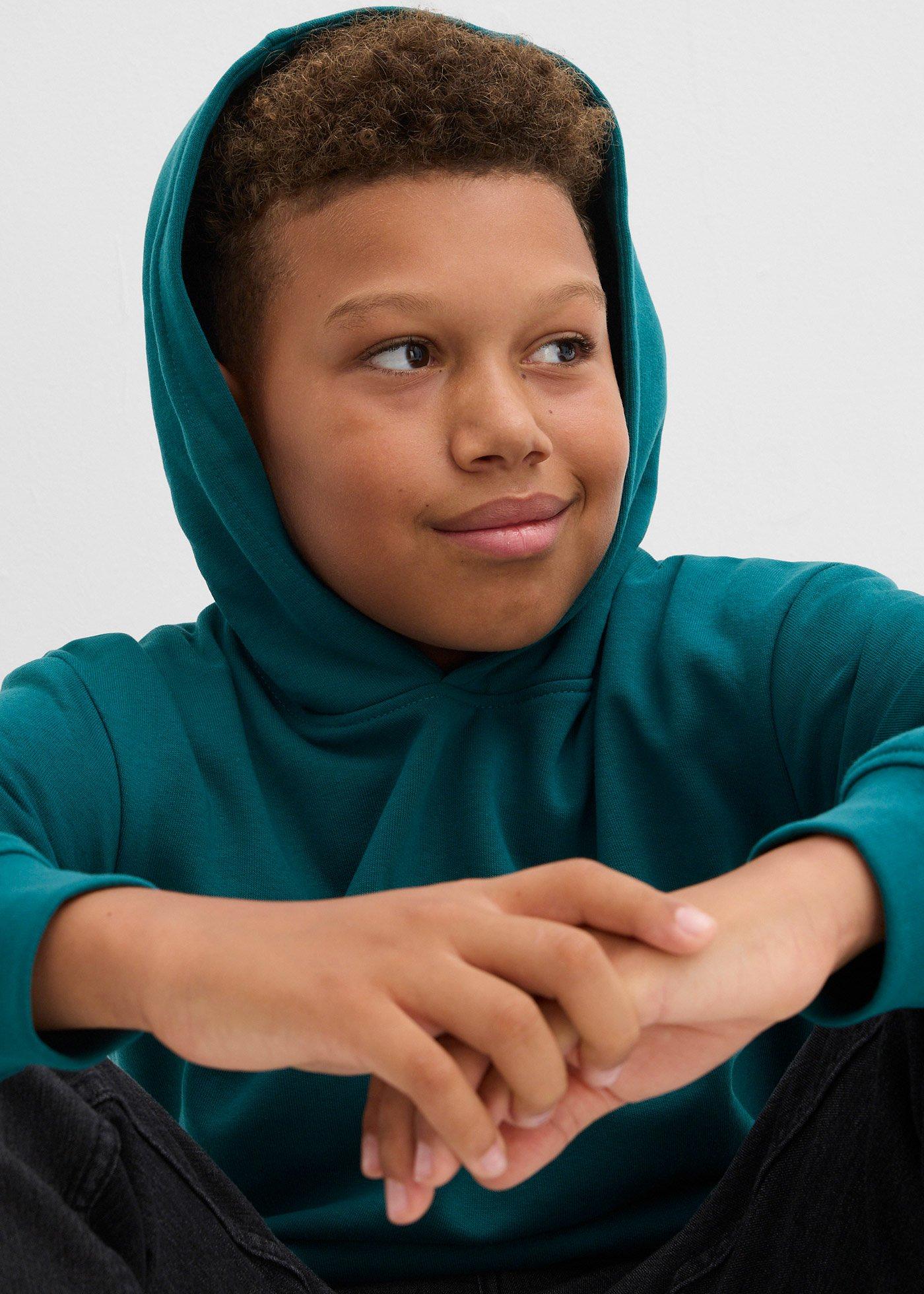 Bluza z kapturem, z miękkiego materiału z bawełną - Bonprix