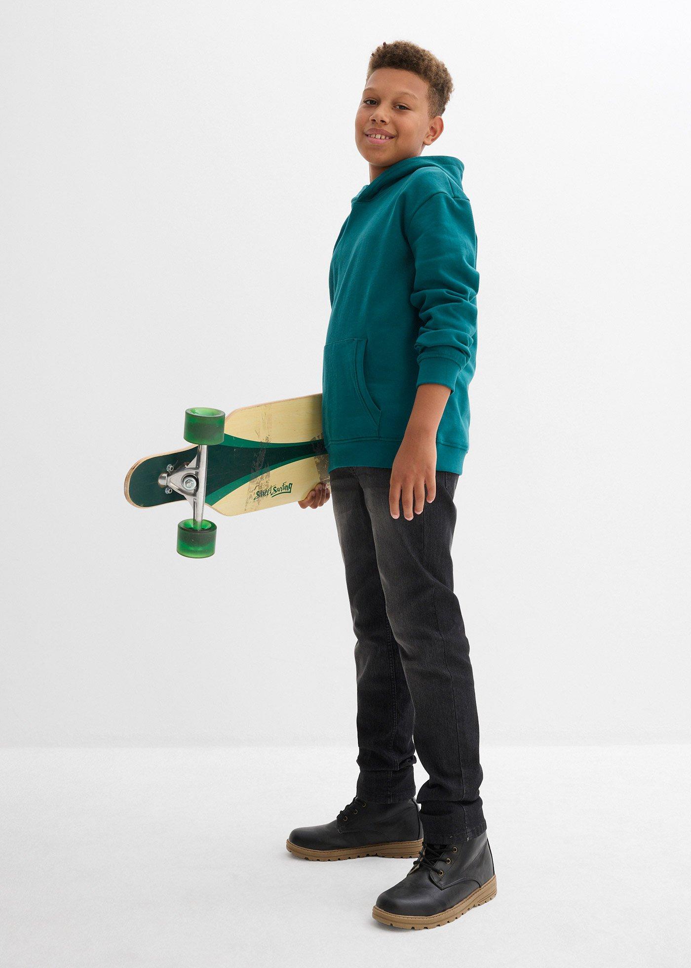 Bluza z kapturem, z miękkiego materiału z bawełną - Bonprix