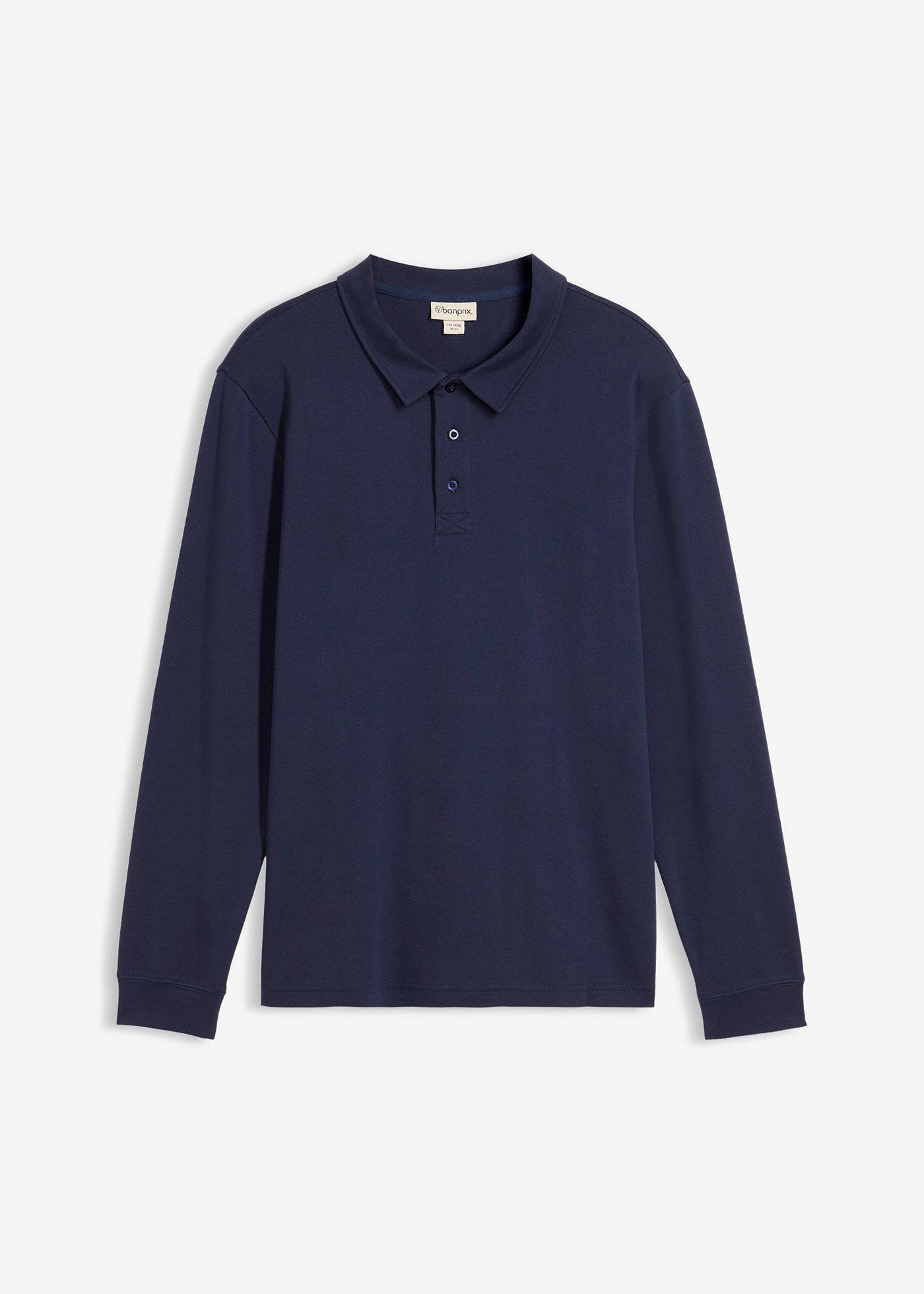 Poloshirt met lange mouwen van biologisch katoen