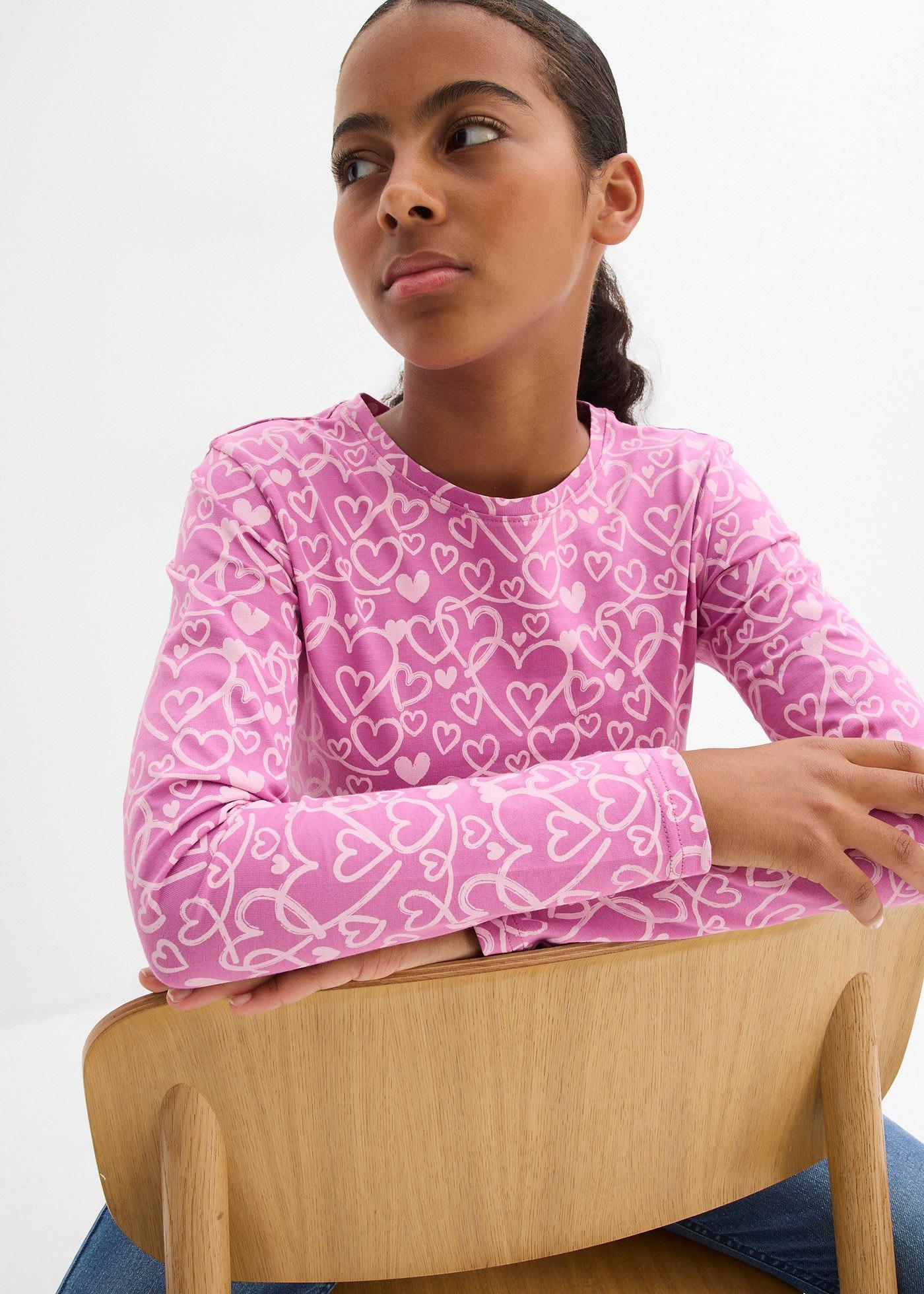 Bluzka z długim rękawem z czystej bawełny organicznej (3 szt.) - Bonprix