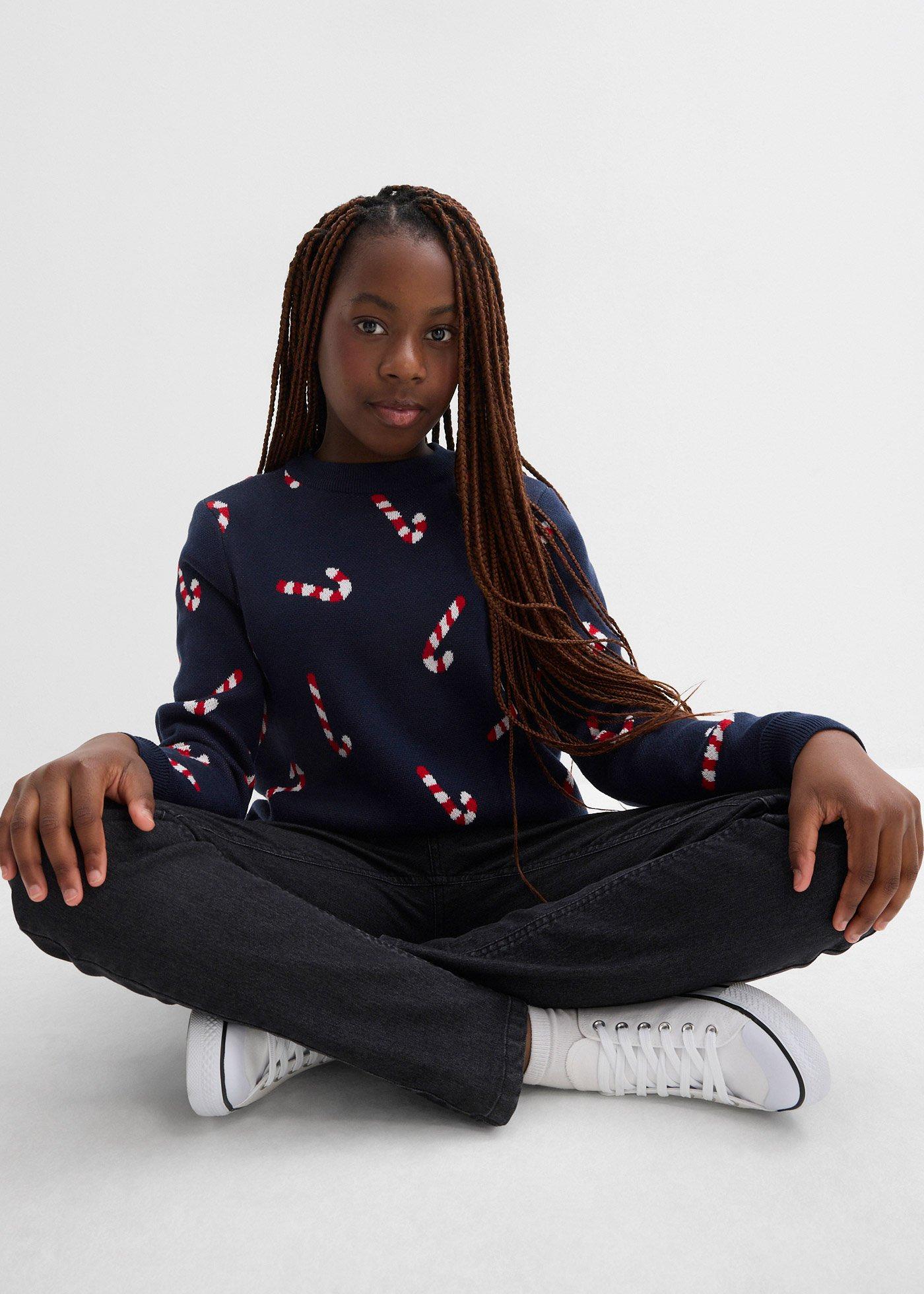 Cienki sweter z motywem bożonarodzeniowym - Bonprix