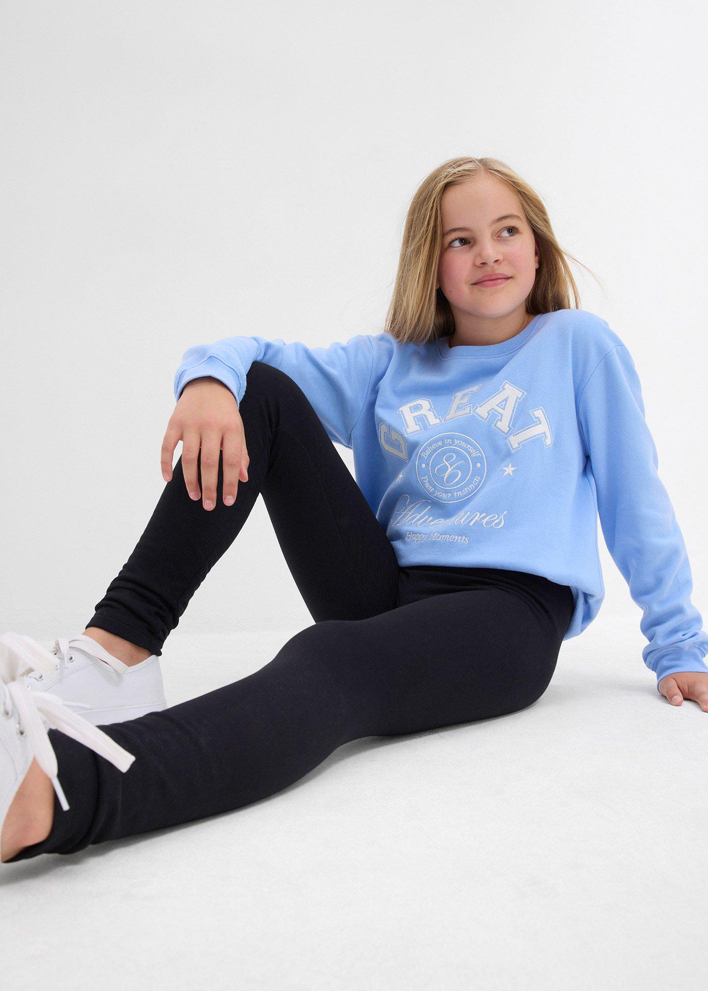 Legginsy ocieplane z elastycznej mieszanki bawełny (3 pary) - Bonprix