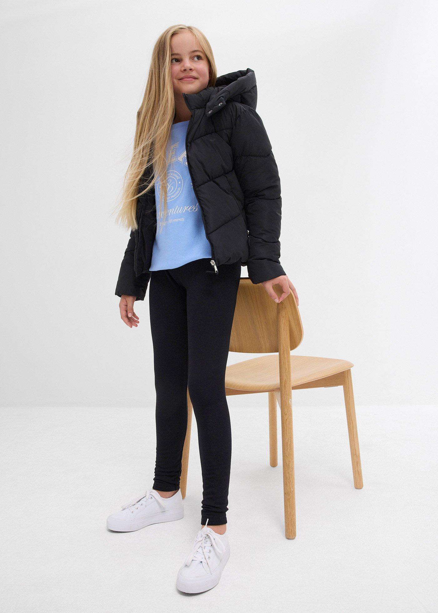 Legginsy ocieplane z elastycznej mieszanki bawełny (3 pary) - Bonprix