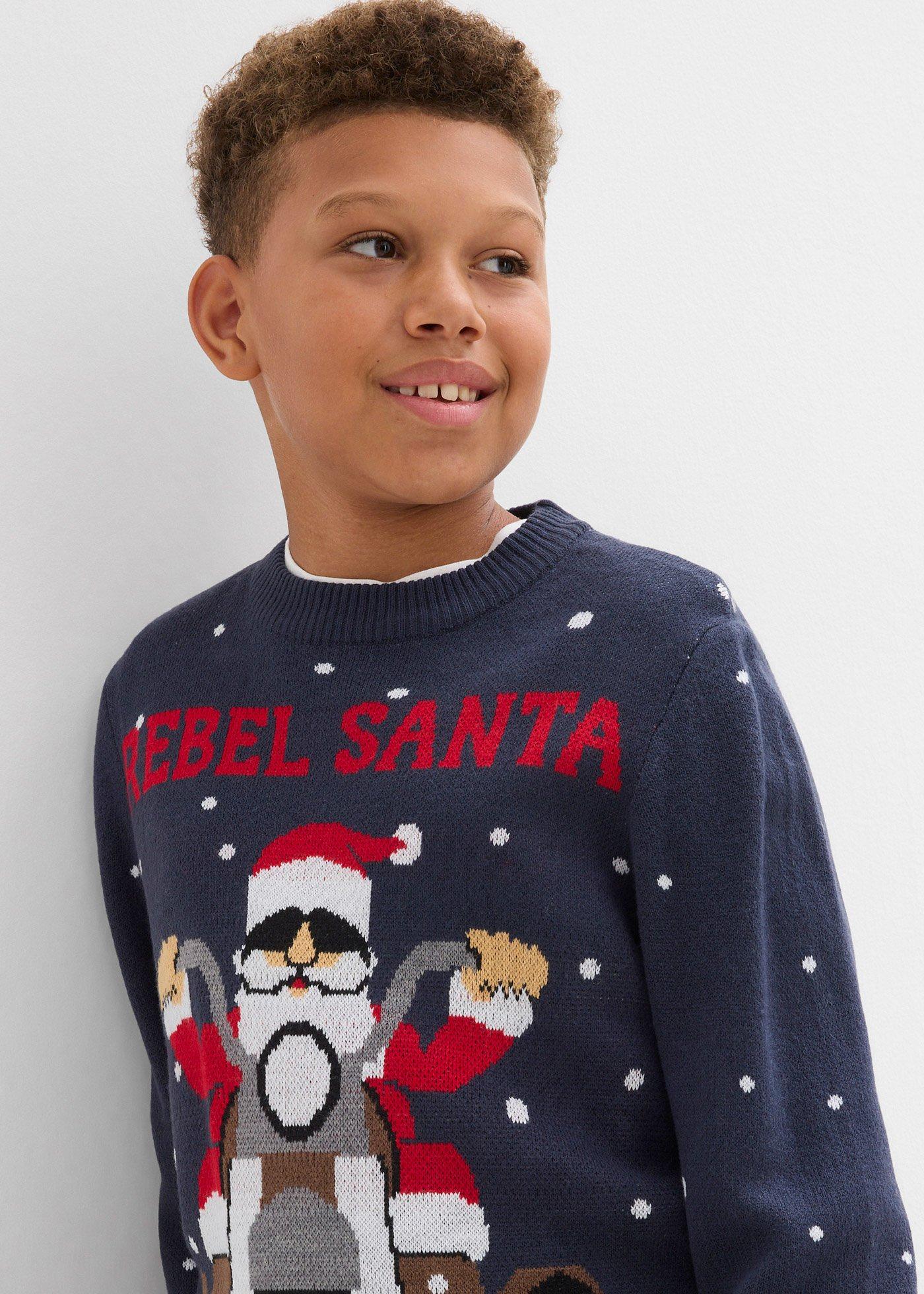 Cienki sweter z motywem bożonarodzeniowym - Bonprix