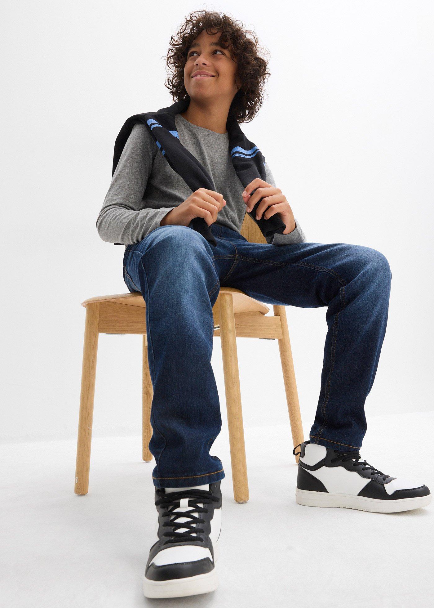 Dżinsy ocieplane, regular fit, z podszewką dżersejową, straight - Bonprix