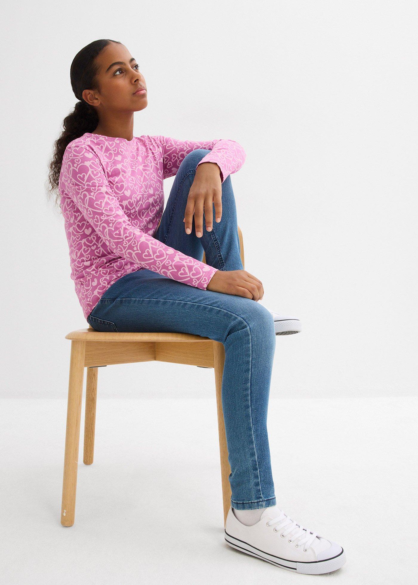 Bluzka z długim rękawem z czystej bawełny organicznej (3 szt.) - Bonprix