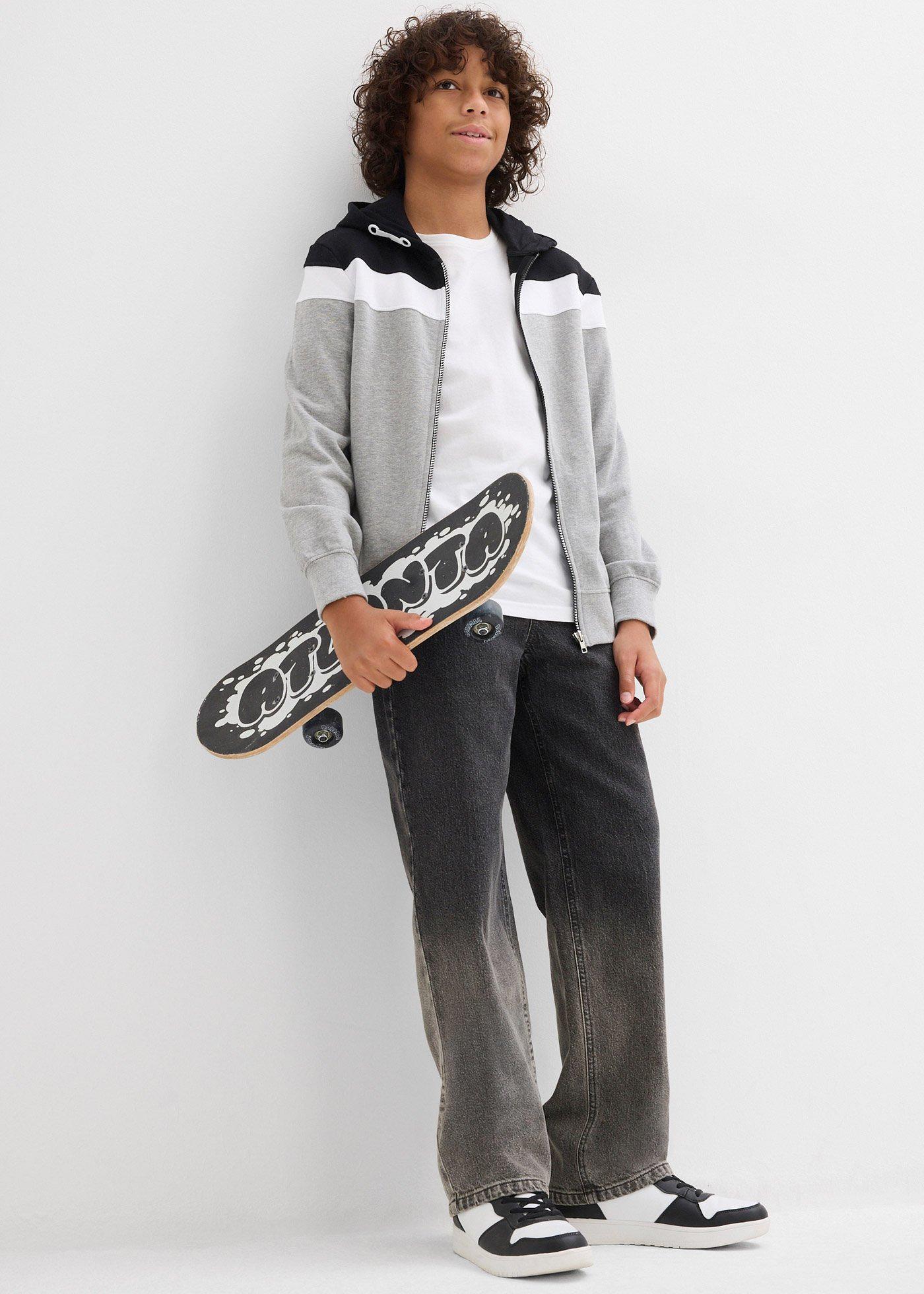 Dżinsy cieniowane, loose fit, straight - Bonprix