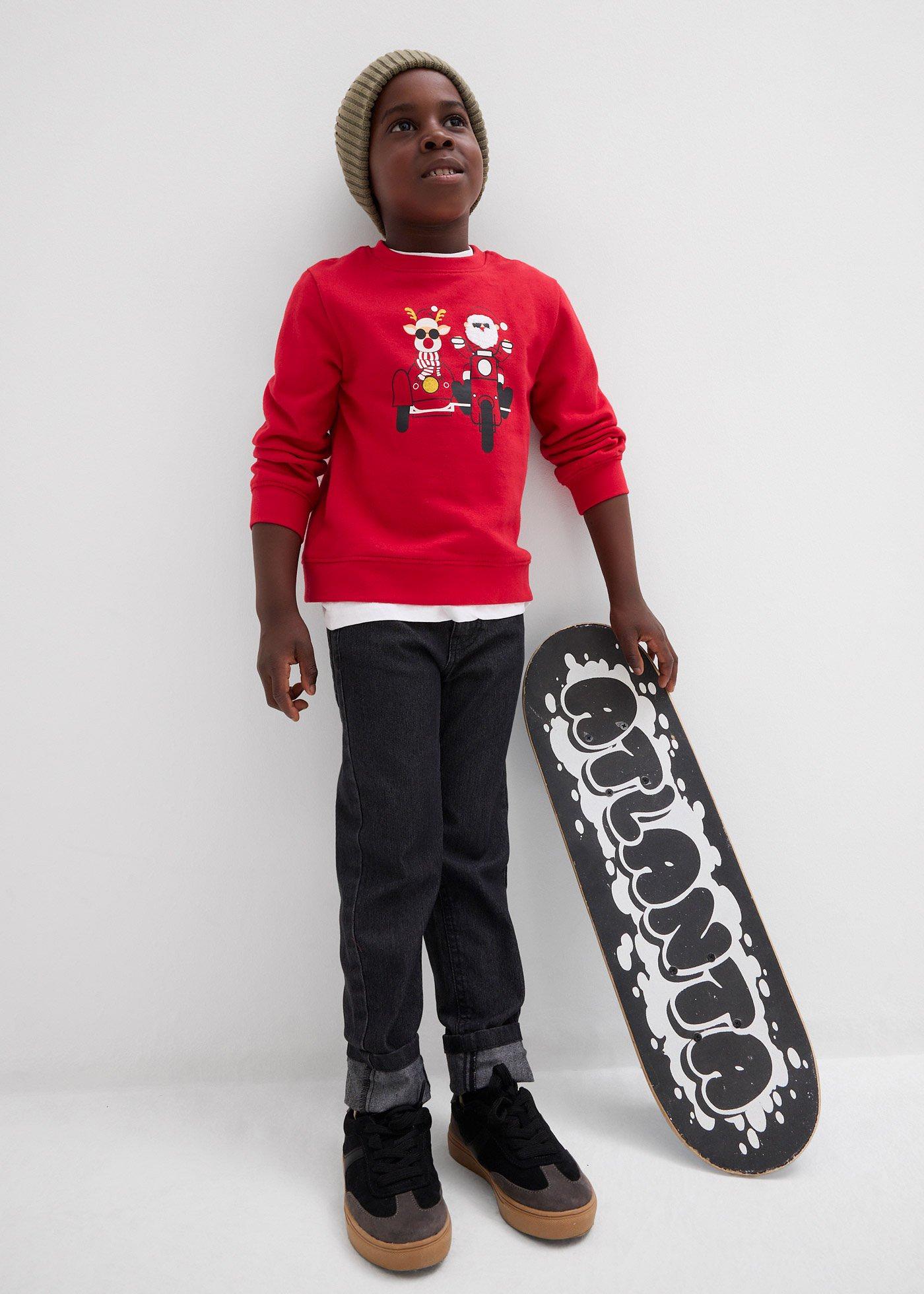 Bluza z motywem bożonarodzeniowym, z czystej bawełny organicznej - Bonprix