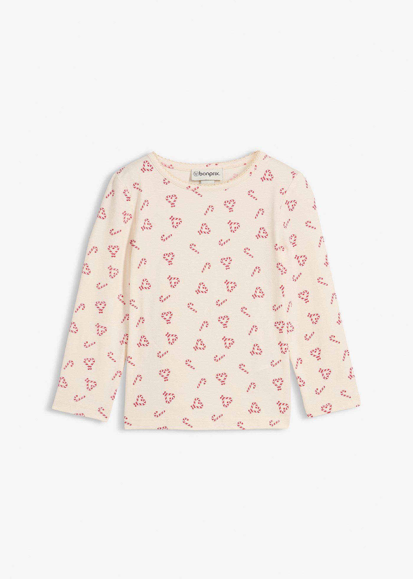 Bluzka z długim rękawem z elastycznej mieszanki bawełny organicznej - Bonprix
