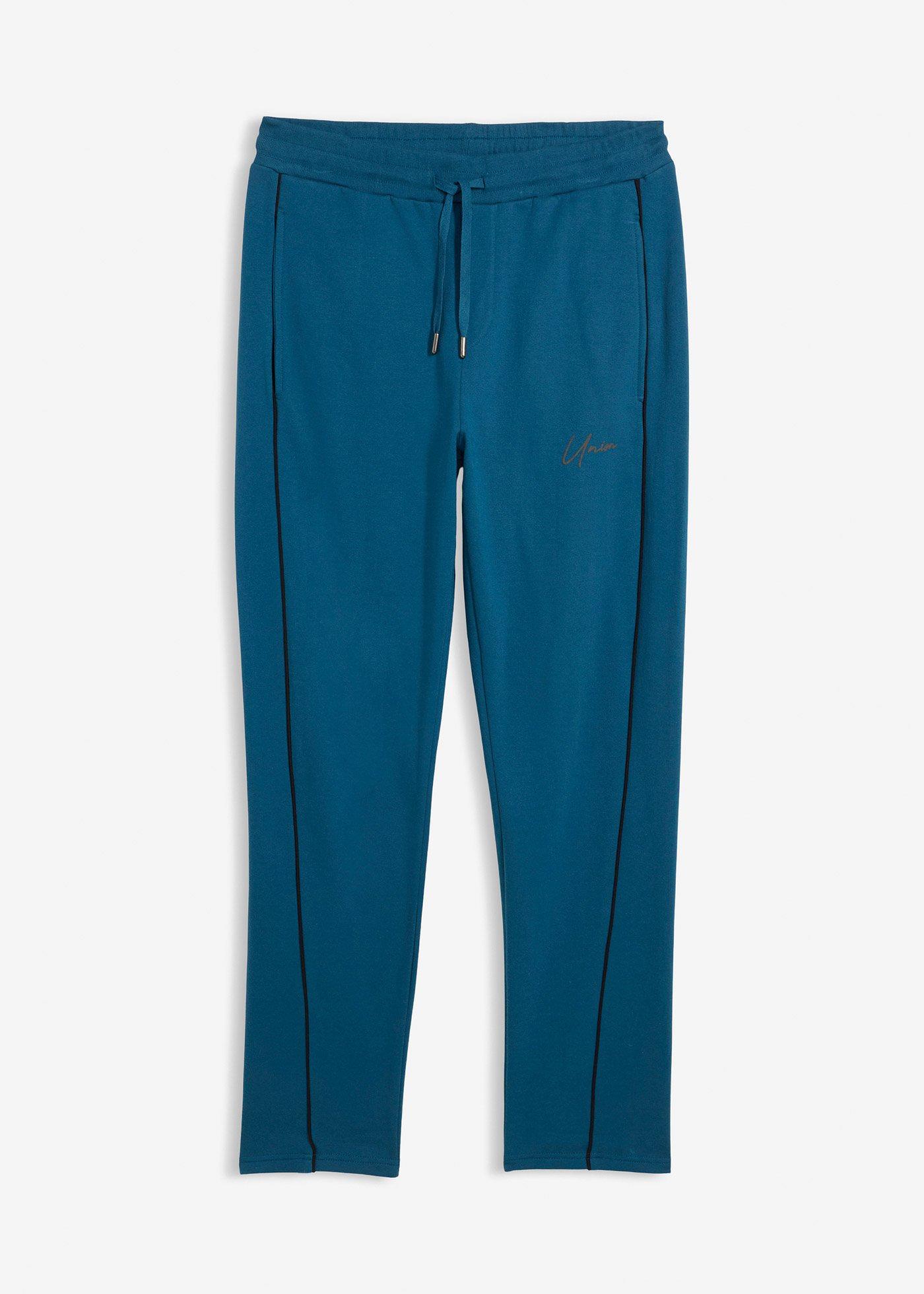 Pantaloni casual cu detalii în contrast, 100% din bumbac