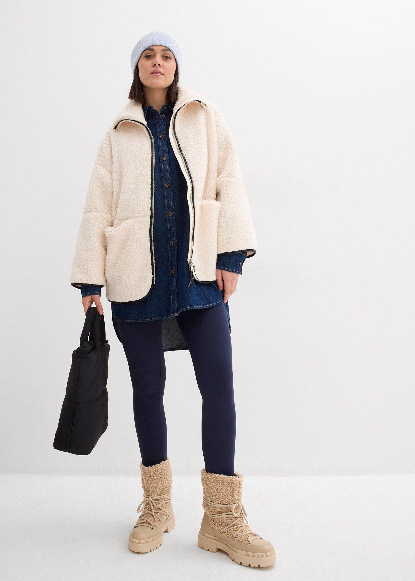 Kurtka oversize z kożuszkowego polaru - Bonprix