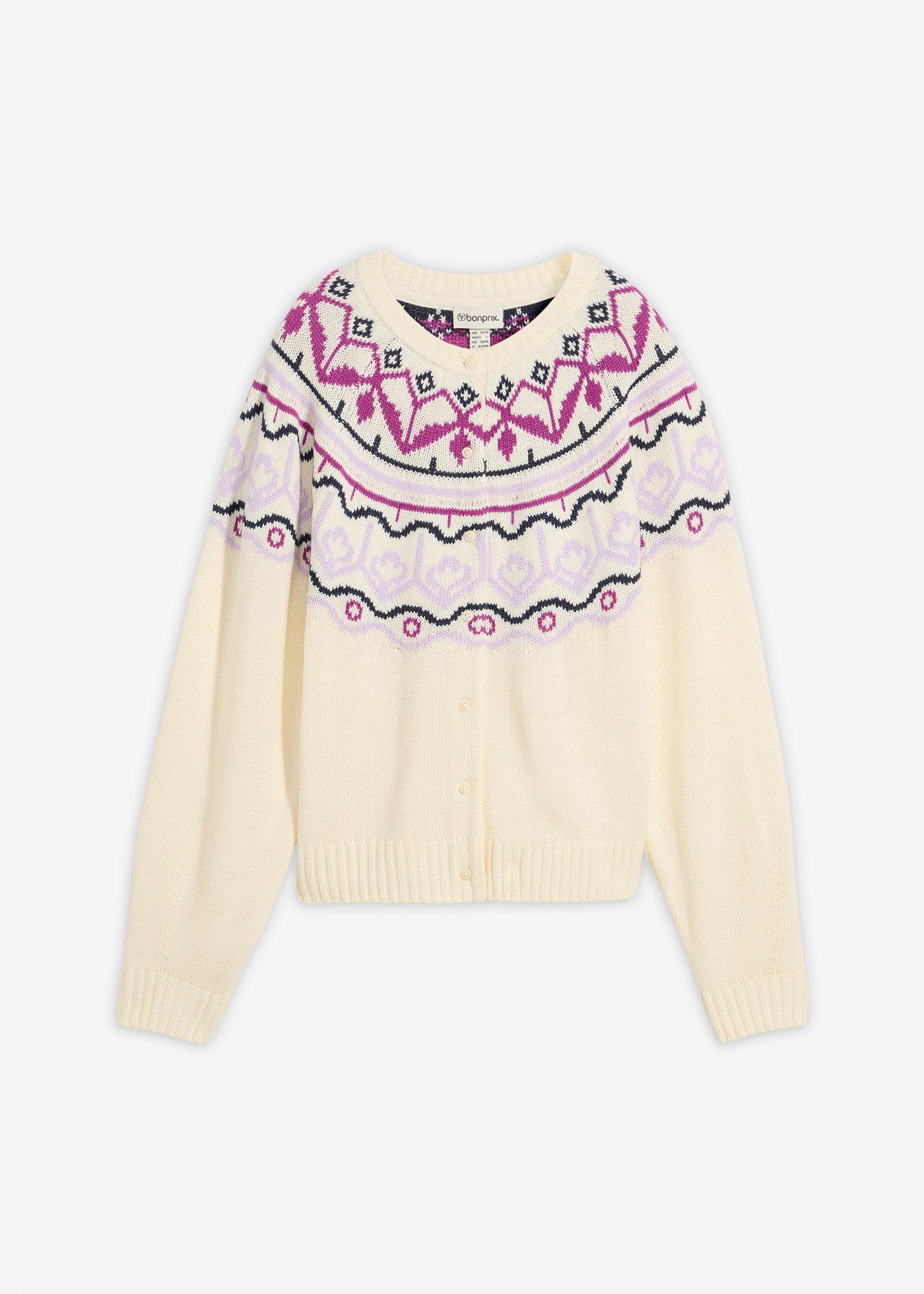 Gilet en maille oversize à motif norvégien