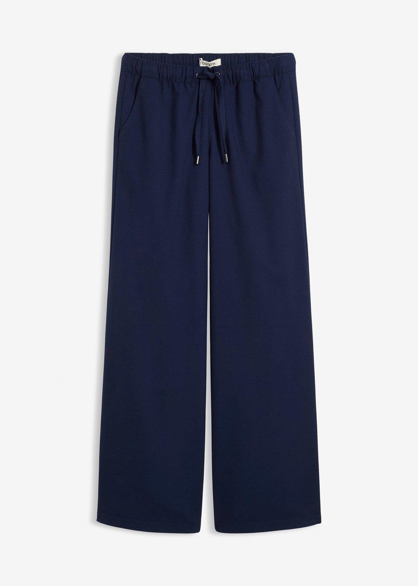 Pantaloni cu aspect de lână din amestec cu viscoză